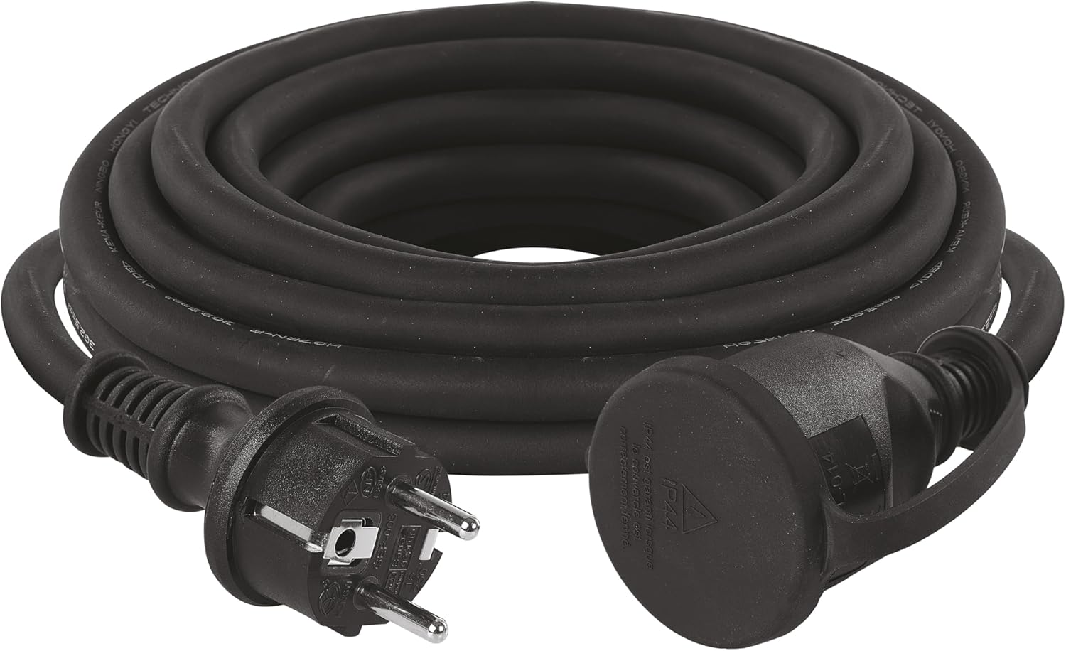 EMOS Verlängerungskabel 5 m Schuko, Gummi-Verlängerungskabel für den Außenbereich IP44, H07RN-F3G 1,5 mm2