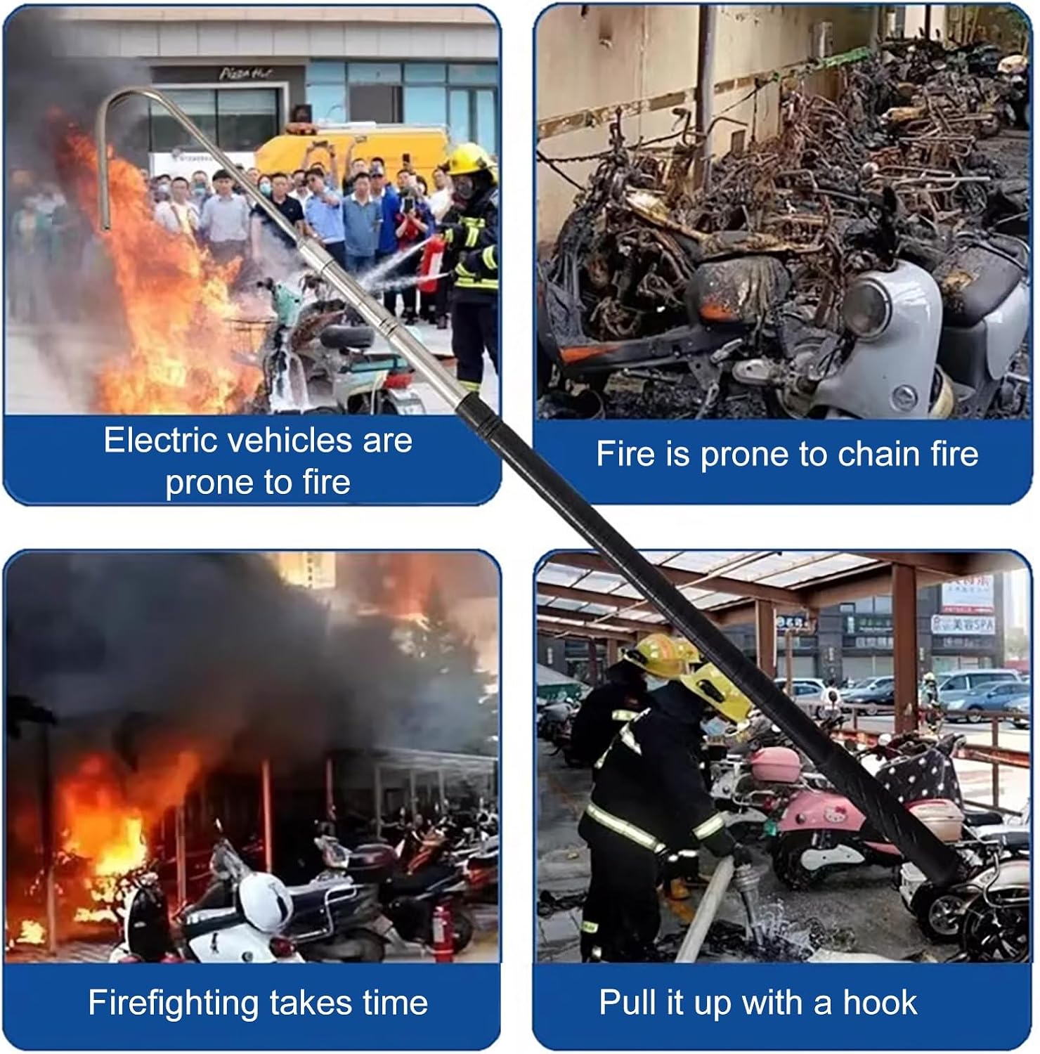 Isolierender Rettungshaken mit Teleskopstange. Anti-Stromschlag-Sicherheitswerkzeug für Feuerwehrleute und Elektriker bei Hochspannungsnotfällen – Bild 5
