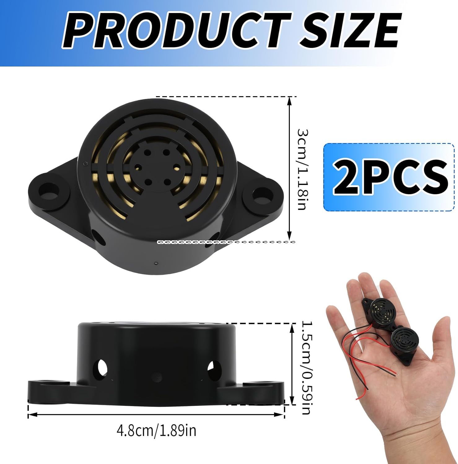 2 Stück Summer Alarm Elektronischer Piepton Summer DC 3V 12V 24V, 100 dB lauter Warnton, Dauersignalgeber für vielfältige Einsatzmöglichkeiten in der Arbeitssicherheit und bei Heimwerkerprojekten – Bild 2