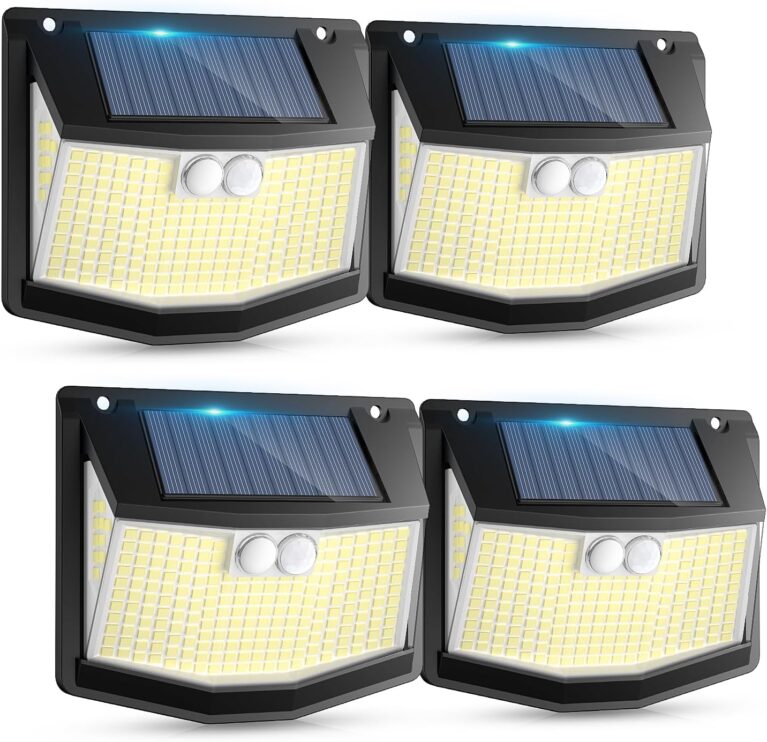 Solarleuchten für den Außenbereich, Bewegungsmelder: 248 LEDs, Solarleuchte für den Außenbereich mit Bewegungsmelder, 3 Modi, 270° Beleuchtung, IP65, wasserdicht, Außenleuchte, Wandleuchte für Garten, Garage, 4 Stück