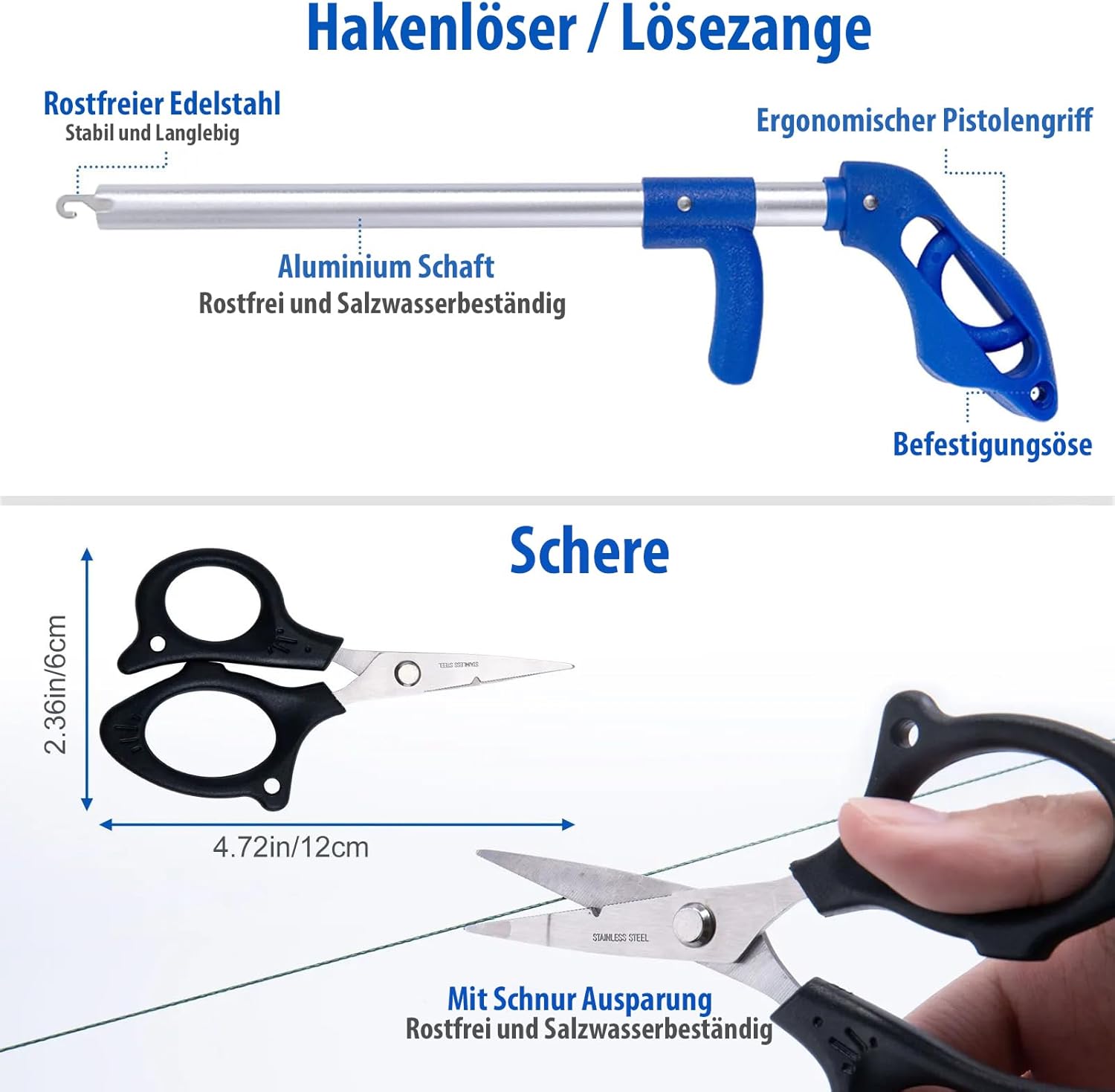 Komplettes Angelset für Anfänger und Profis, multifunktionale Angelbox mit Filetmesser, Maßband, Hakenentferner, Fischgreifer, Schere, Multizange und Schneidebrett, perfektes Angelset und Angelkoffer-Zubehör – Bild 3