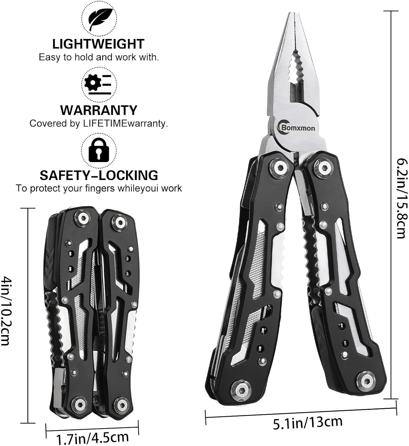 Multitool-Werkzeug mit Zange, 13-in-1-Zange, Schraubendreher, Messer, Säge usw., Multitool für Outdoor-Camping, Angeln, Outdoor-Mini-Werkzeug, ideale Geschenke für Damen und Herren – Bild 2