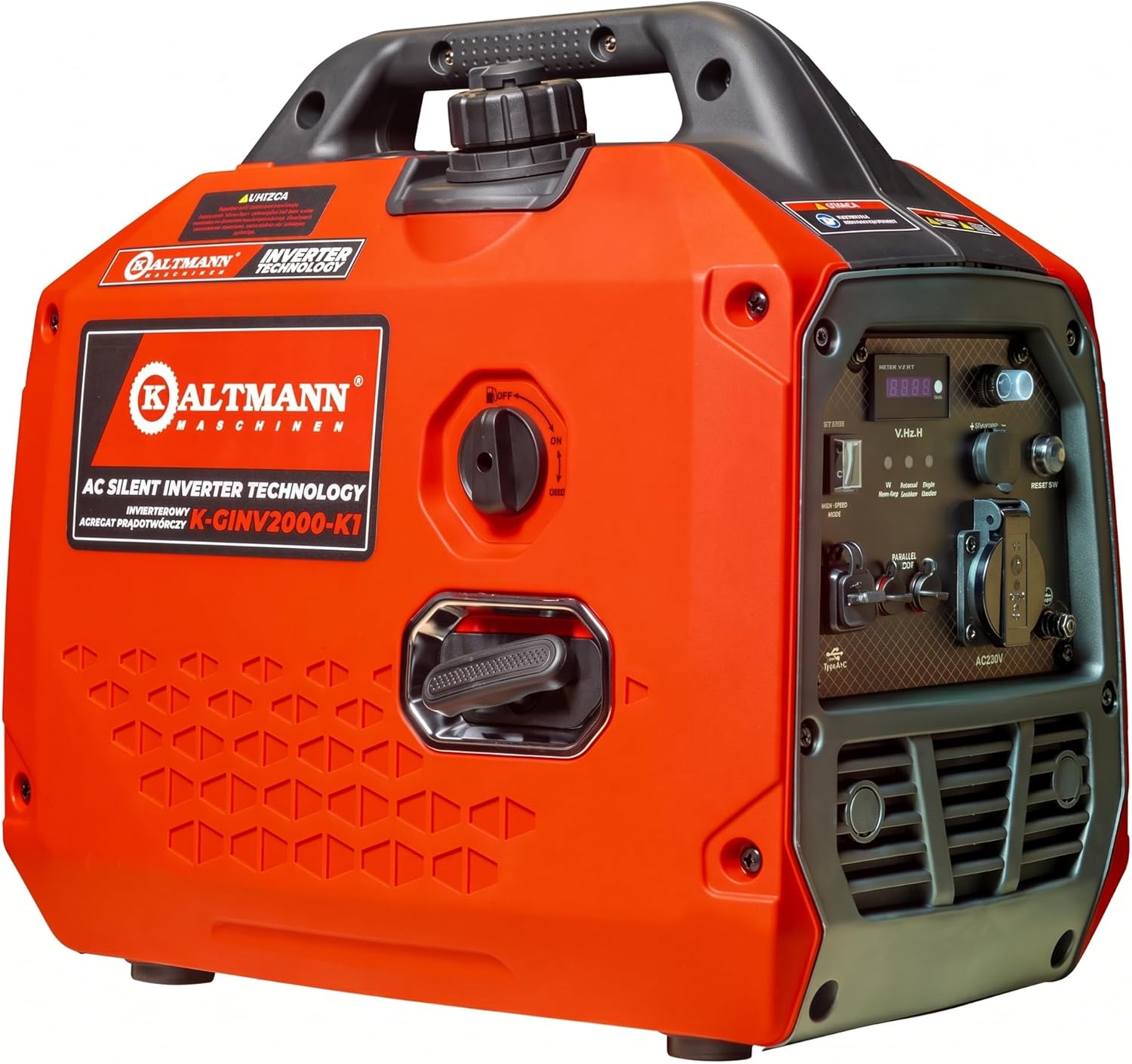 Leiser Inverter Stromerzeuger 2000 W – Tragbarer Benzin-Notstromgenerator mit reiner Sinuswelle, Eco-Modus, Parallelbetrieb, USB-C & 230 V – Ideal für Camping, Wohnmobil, Wohnwagen & Outdoor-Einsatz