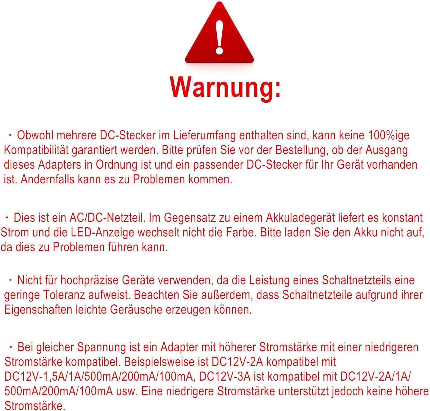AC-Adapter 12 V 2 A Netzteil AC 220 V auf DC12 V 500 mA 1000 mA 1500 mA 2000 mA Leistungstreiber 5,5 mm mit 8 DC-Steckeradaptern Wechselrichter Ladegerät Transformator AC-DC-Adapter (DC12V~2A) – Bild 6