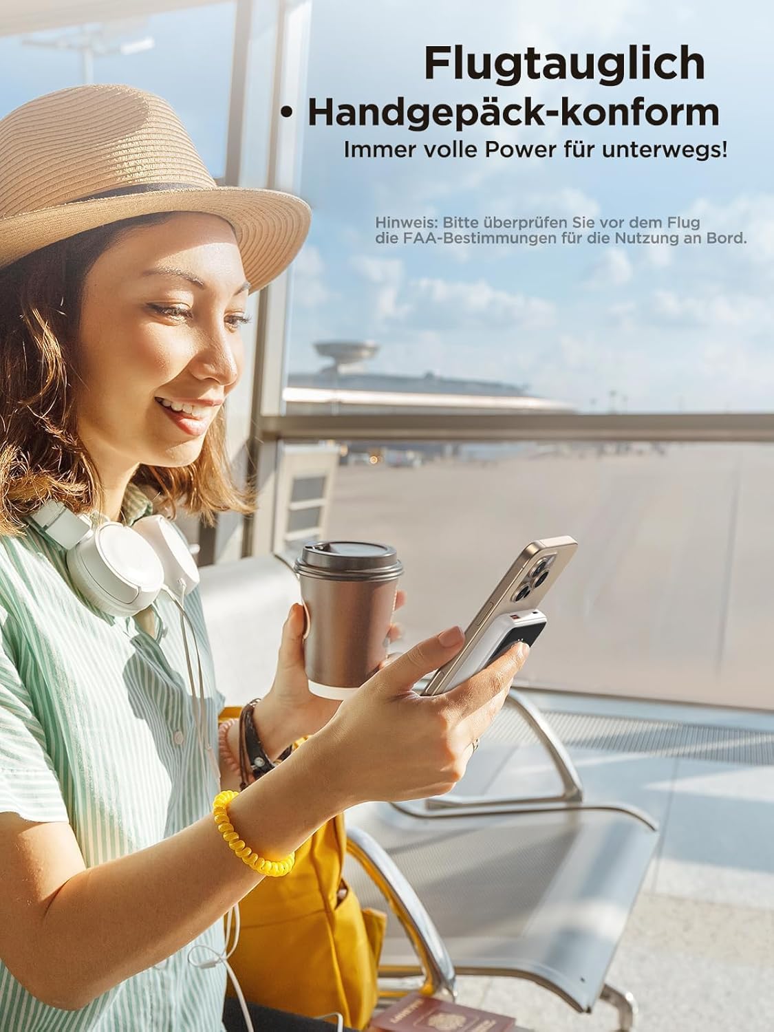 Aioneus Power Bank, Powerbank 10.000 mAh mit integriertem Kabel (USB-C + Lightning) – 22,5 W PD Quick Charge externer Handy-Akku für iPhone 17/16/15/14/13/12/11, Samsung Galaxy, iPad – Bild 6
