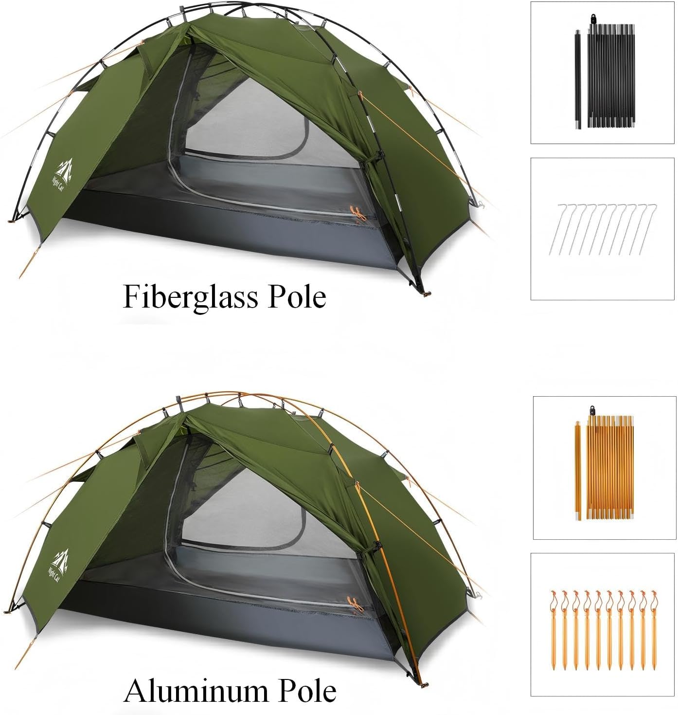 Night Cat Camping Zelt 2 Personen: Wasserdichtes Campingzelt 2 Man Zente Zwei Schichten Einfache Einstellung Leicht Für Trekking Wandern Garten – Bild 5