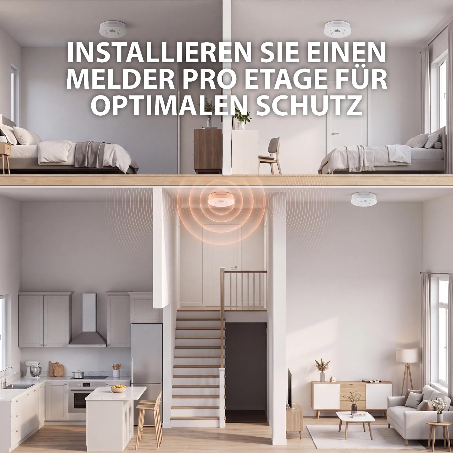 Smartwares Rauchmelder – 10 Jahre Batterielaufzeit, Q-Qualitätssiegel, Prüfschlüssel, 85 dB, RM520 – Bild 9