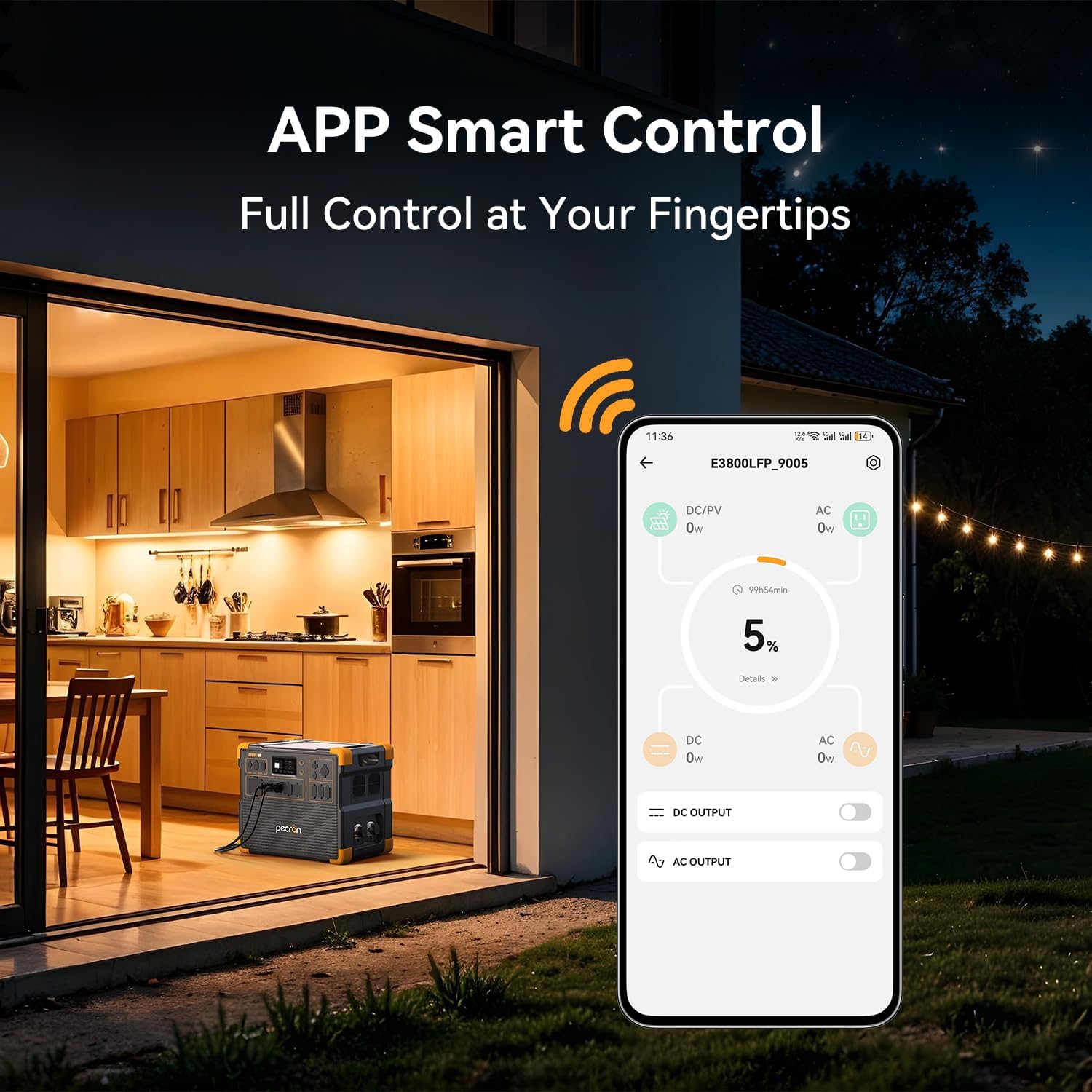 pecron E3800LFP Tragbares Kraftwerk 3840 Wh mit 4200 W AC-Steckdosen, Solargenerator und LiFePO4-Akku – Schnellladefunktion für die Notstromversorgung im Haushalt beim Camping – Bild 9