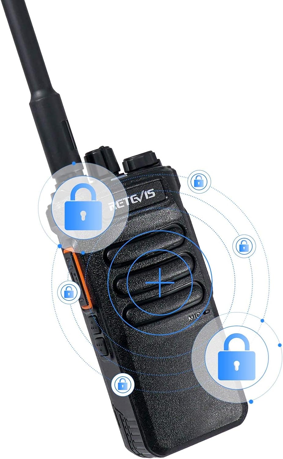 Retevis RT86 Langstreckenfunkgerät, Hochleistungs-Walkie-Talkie mit Lautsprechermikrofon, 2600 mAh tragbares Funkgerät, kabelloses Klon-Notfallfunkgerät für die Fertigung (Schwarz, 2 Stück) – Bild 10
