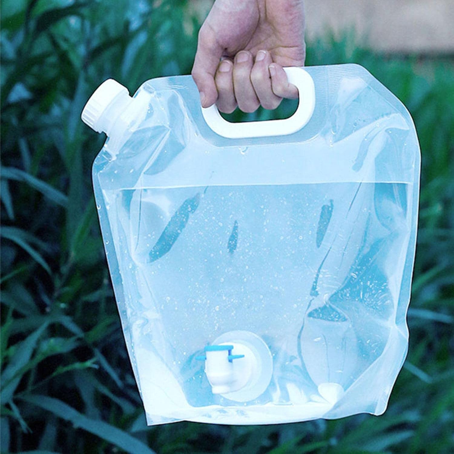 5/10 Liter faltbarer Wasserkanister, Wasserbeutel, BPA-frei, tragbarer Wasserbehälter, faltbarer Faltkanister mit Tragegriff für Outdoor, Camping und Reisen, wiederverwendbarer Wassertank für Wanderpicknick – Bild 2