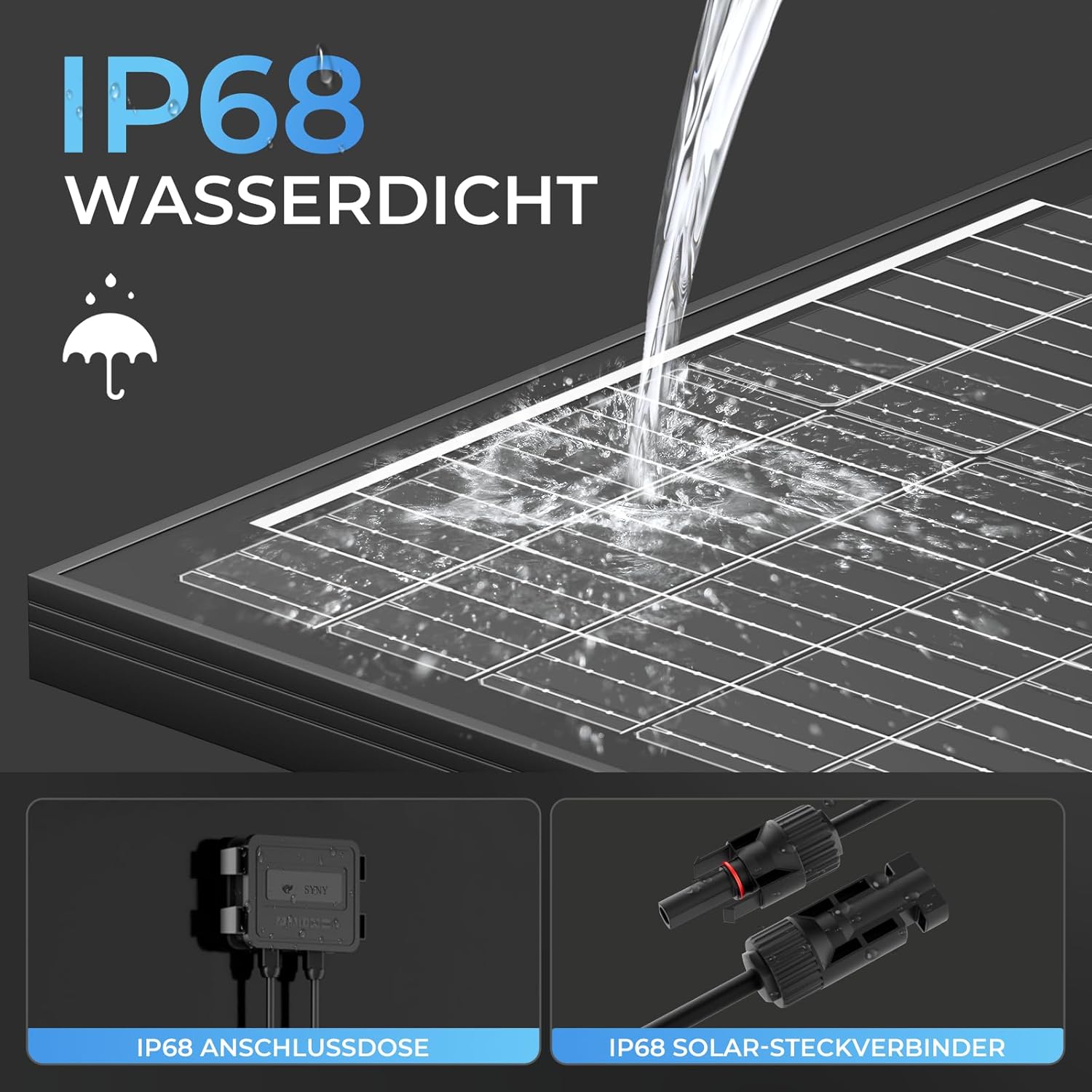 150W 12V monokristallines Solarpanel, 150W Solarmodul, ideal zum Laden von 12V-Batterien, für Wohnmobil, Garten, Camper, Boot und Hausdach (Schwarz) | 120 W monokristallines Solarmodul mit hohem Wirkungsgrad, Solarmodul mit Aluminiumrahmen, ideal für Balkonkraftwerke, Wohnmobile, Boote – Bild 5