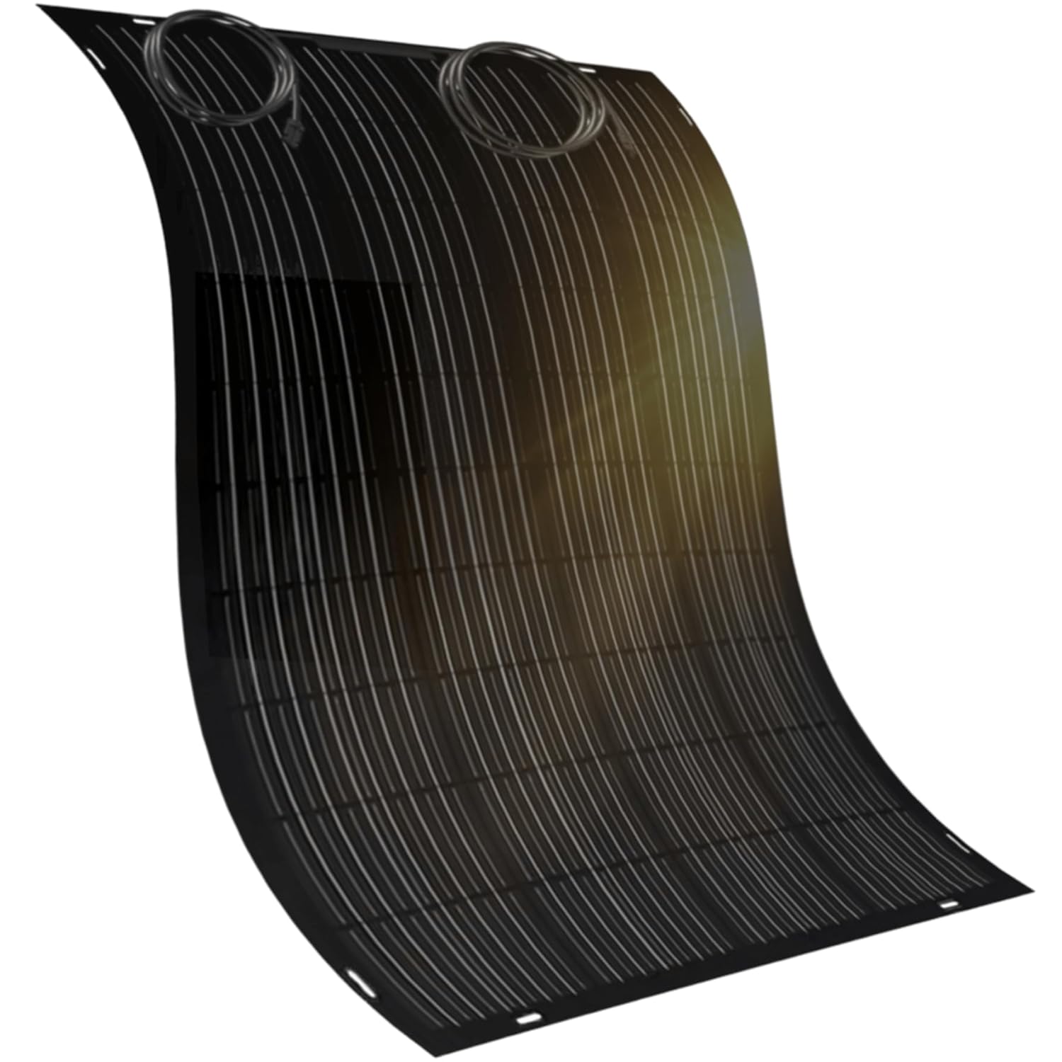 doitBau Flexibles Solarpanel 200 W, komplett schwarz mit Backbox – ultradünn 2 mm, 1,9 kg – 1352 x 770 mm für Wohnmobil, Boot, Balkon und Dach