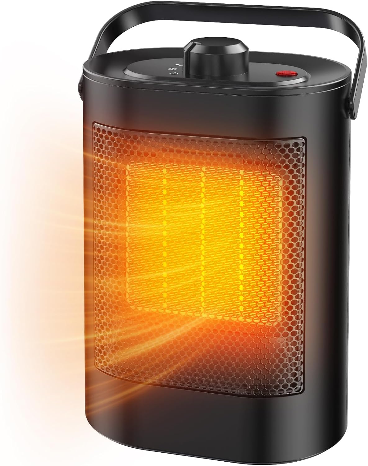 Heizlüfter, energiesparend, 1500 W, PTC-Keramik-Heizung, elektrisch, 3-Stufen-Modus, Überhitzung & Kippschutz, tragbare elektrische Heizung für Räume, Schlafzimmer, Büros (energiesparend)