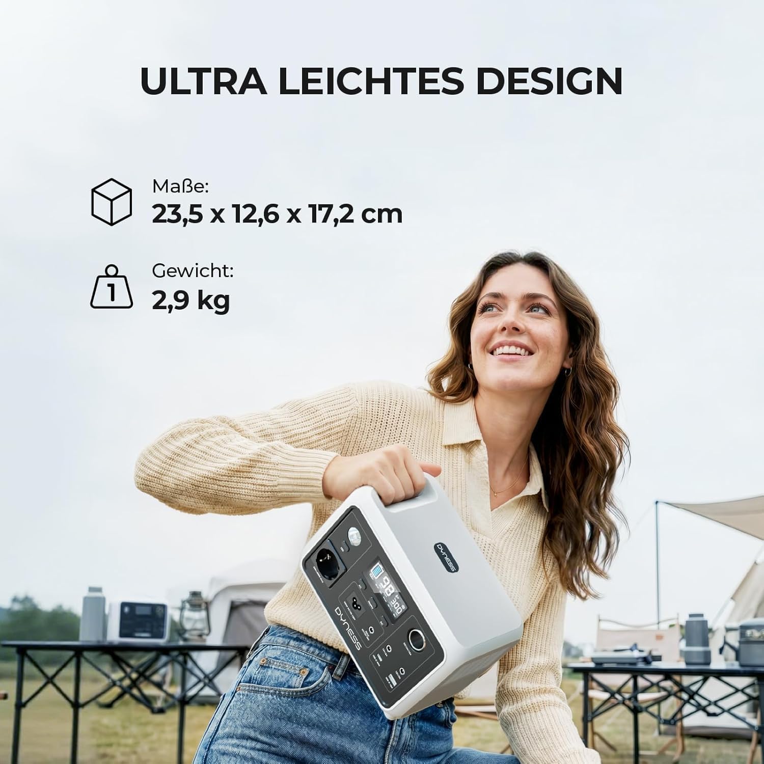 Dyness 300W Tragbares Kraftwerk, LiFePO4-Akku Tragbares Kraftwerk 256Wh AC-Steckdose Solargenerator mit 6 Ausgängen & 4 Lademöglichkeiten, Notstrom für Camping, Wohnmobil, Reisen – Bild 3