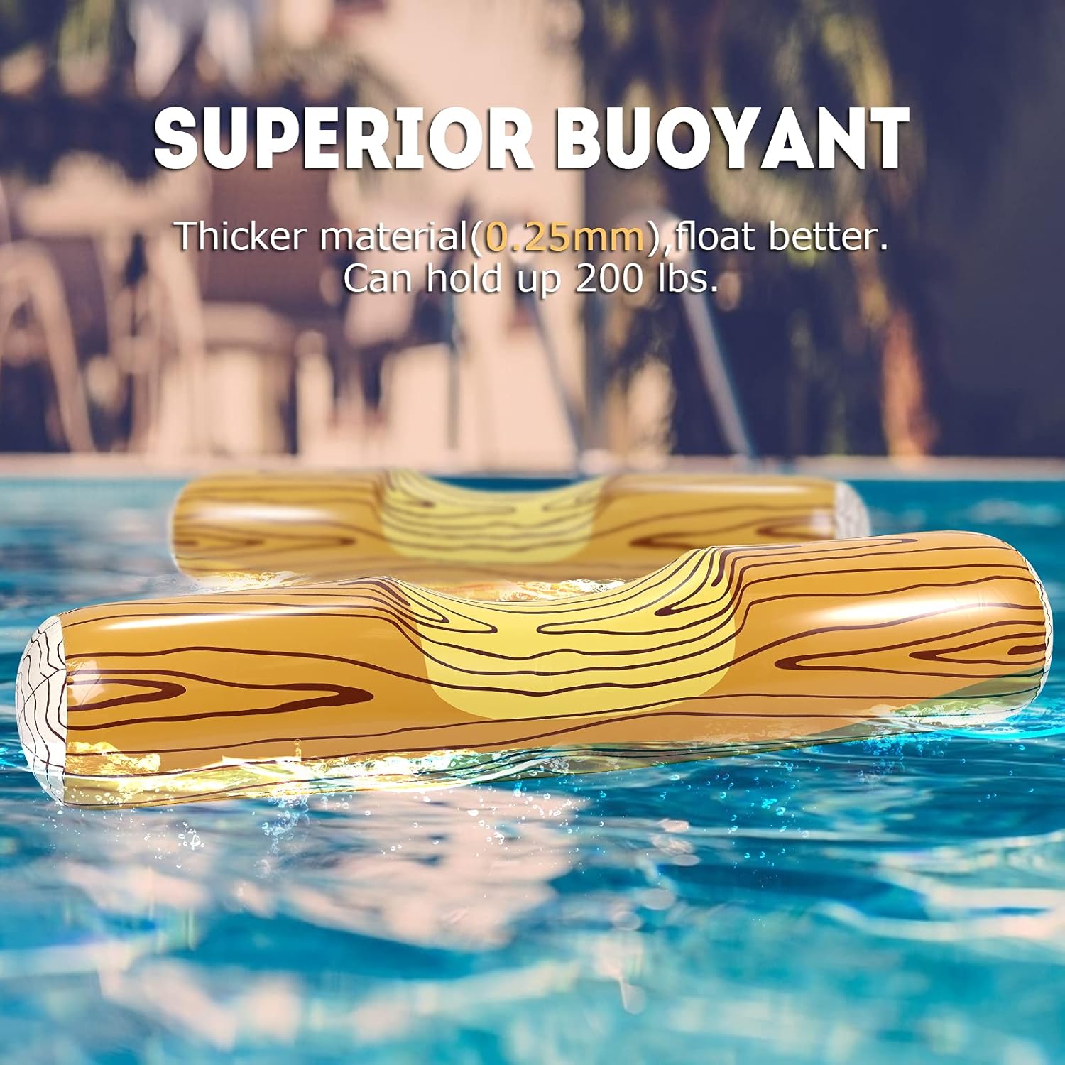 Aufblasbares Poolspielzeug für Erwachsene, Battle Log Floß, Wasserspielzeug, Kinder, Poolspielzeug, aufblasbares Teenager-Außenspielzeug für Pool, Wasserspielzeug, Poolspiele, Familie für 2 Spieler (L) – Bild 2