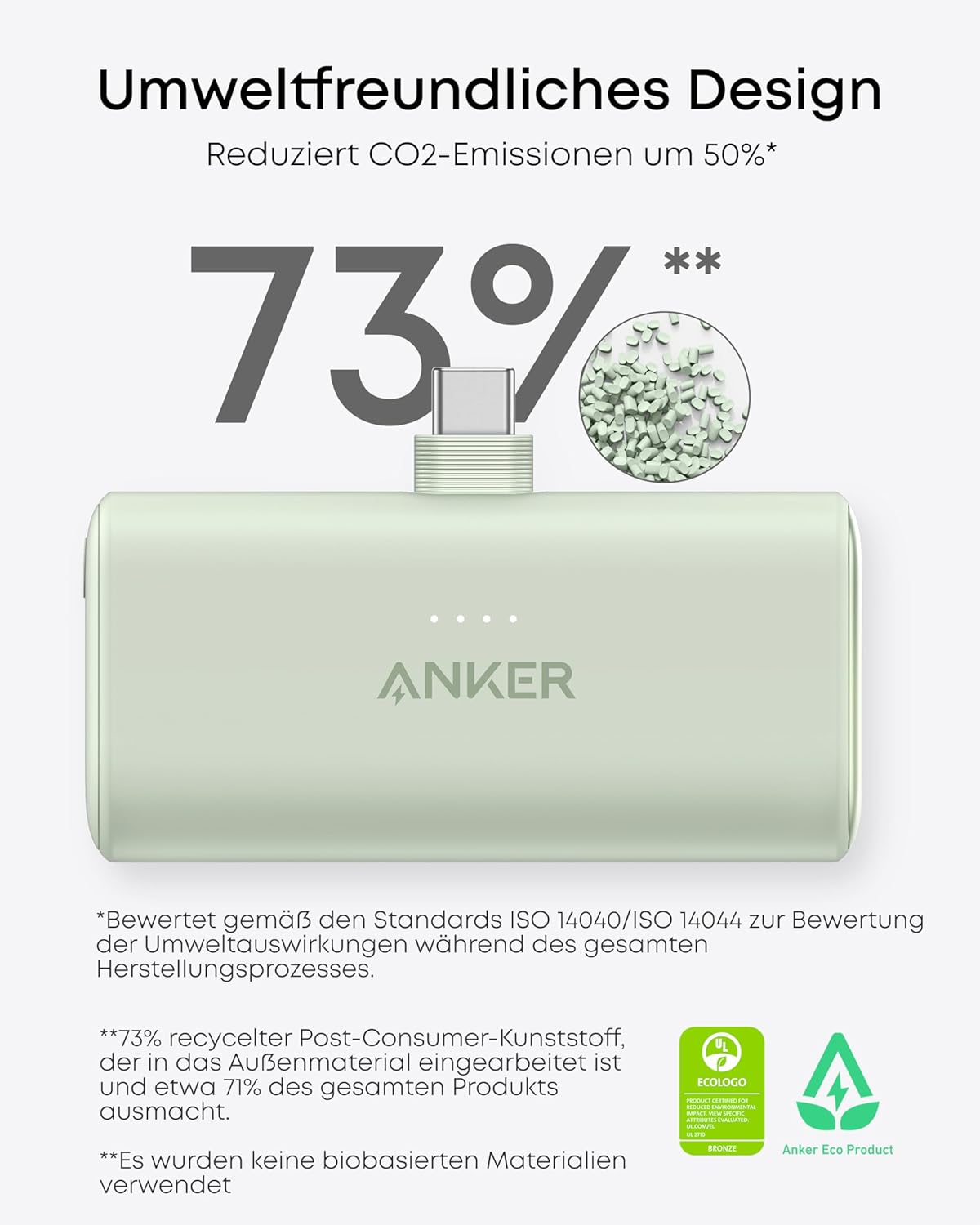 Anker Nano Power Bank, 5000 mAh Power Bank 22,5 W, integrierter faltbarer USB-C-Anschluss, kompatibel mit iPhone 15, Samsung S22/23-Serie, Note20/10-Serie, Huawei, iPad Pro/Air, AirPods und mehr – | Kompatibilität: iPhone 17 / 16 / 15, Samsung S22 / 23, Note 20 / 10, Huawei, iPad Pro / Air, AirPods und mehr – Bild 7
