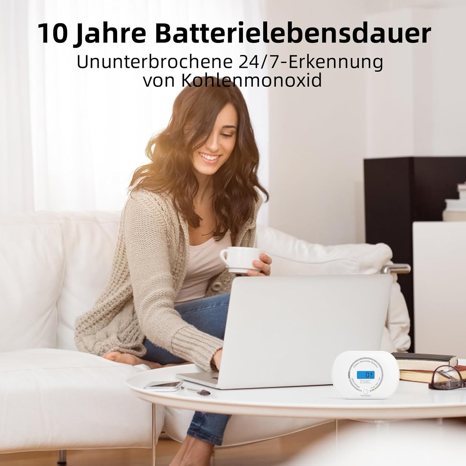 CPVAN Kohlenmonoxidmelder, vernetzter CO-Detektor mit digitalem LCD-Display, Modell: FSI-3003, EN 50291 zertifiziert, Verbindung mit CPVAN CP-SD01(FSI-3001), FSI-3002, FSI-3003 – Bild 3