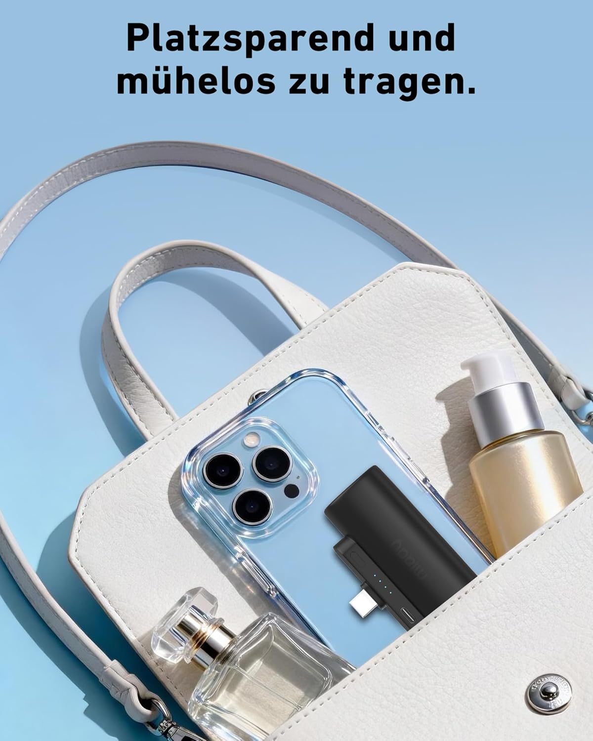 Miady Mini Power Bank klein aber stark, 5000 mAh 5V/2,4A USB C Ausgang Externe Akkus, kompatibel mit iPhone 17/16/15, Samsung S24/S23 Serie, Xiaomi, iPad Pro/Air, AirPods usw. – Bild 8