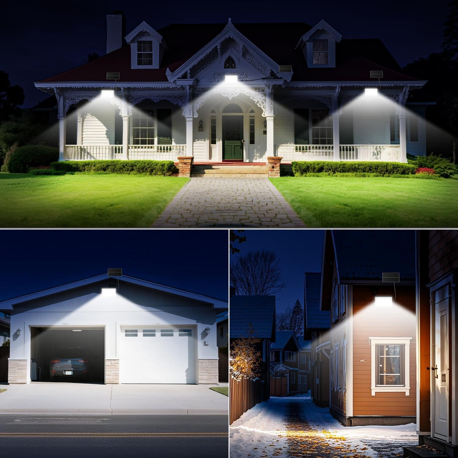 Realky Solarleuchten für den Außenbereich mit Bewegungsmelder, IP65 wasserdichter Solarstrahler mit 5 m Kabel für Garage, Garten, Hof, Stufen, Haustüren, 1 Stück – Bild 7