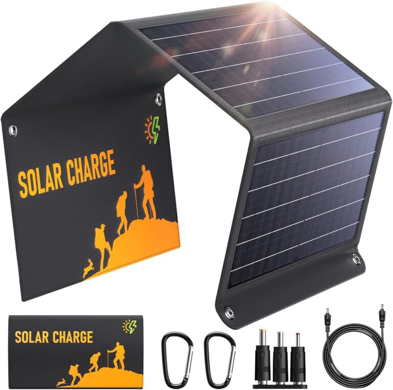 Solarpanel faltbar, 30 W tragbares Solarladegerät USB-C/USB/DC QC3.0 schnelle Ausgabe für Handy-Kraftwerk, 24 % hohe Umwandlungseffizienz IPX4 wasserdicht für Camping-Aktivitäten im Freien