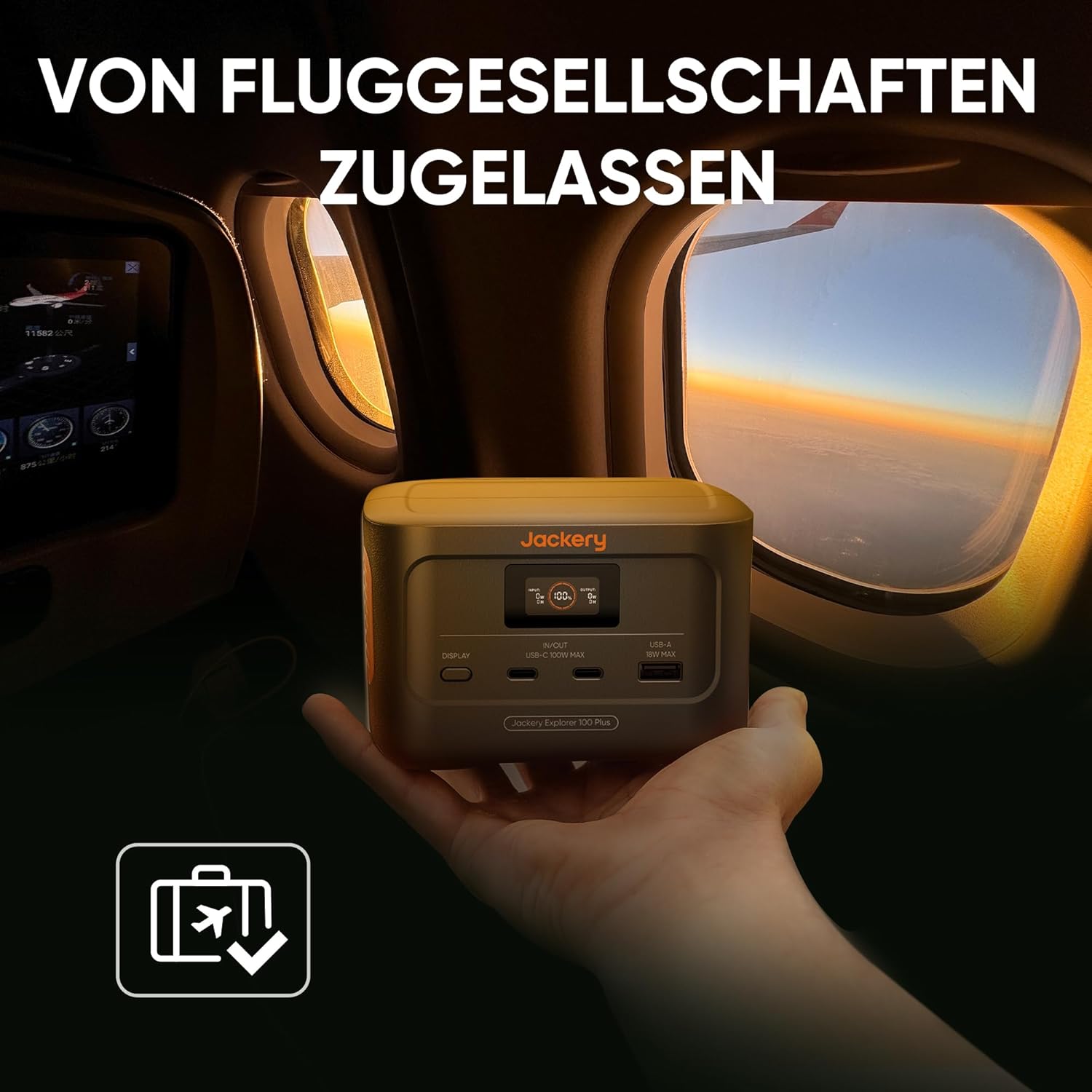Jackery E100 Plus tragbares Kraftwerk mit 40 W Solarpanel | 99Wh LiFePO4-Akku, 3 Anschlüsse und 128 W Leistung für Reisen, mobiles Arbeiten und Alltag – Bild 8
