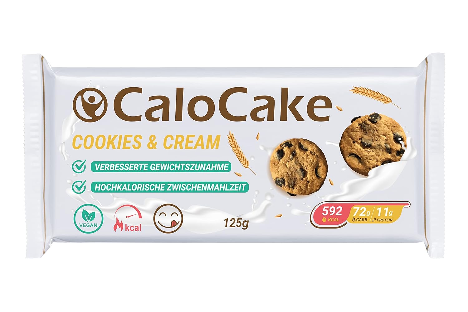 CaloVital Hochkalorisches Lebensmittel zur Gewichtszunahme, Ausdauer- & Energieriegel mit viel Protein & 592 Kalorien, Mahlzeitriegel vegan & laktosefrei, CaloCake von CaloVital 24er Box (Kekse & Sahne) – Bild 8