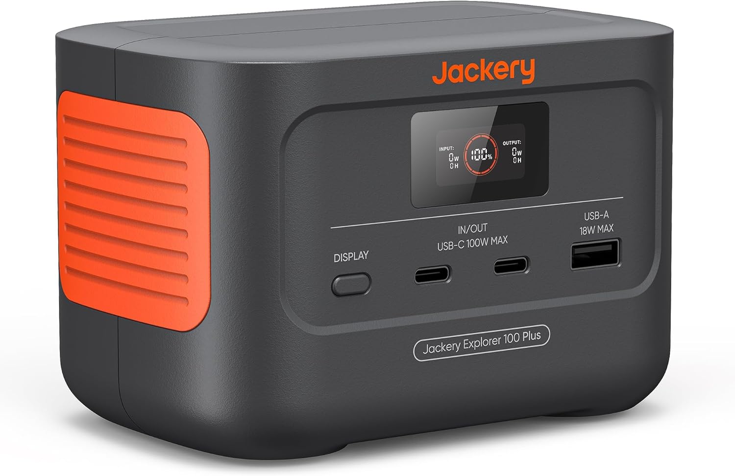 Jackery Explorer 100 Plus tragbares Kraftwerk, 99 Wh LiFePO4-Akku, Schnellladung, 3-Port 128 W tragbare Backup-Batterie für Reisenotfälle