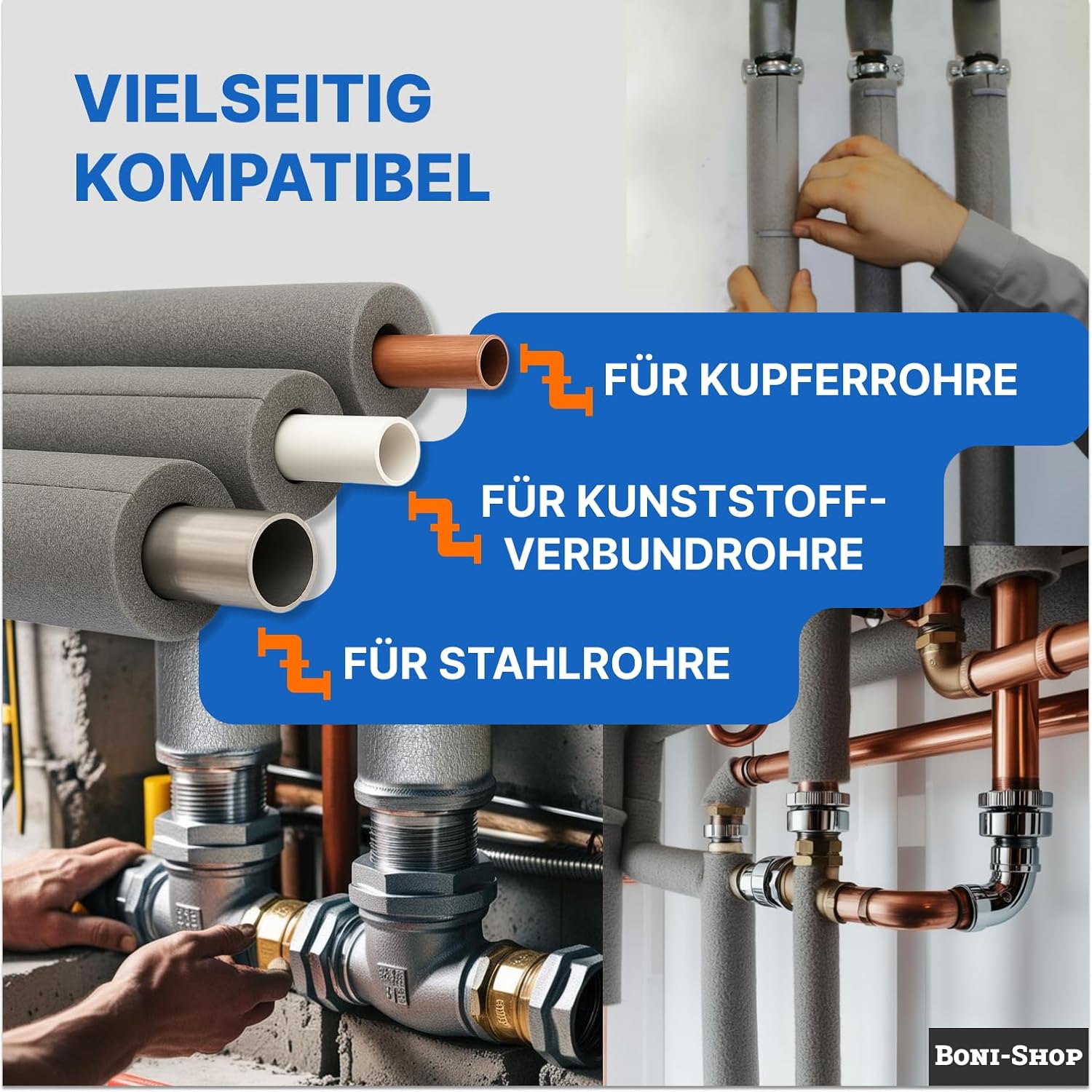 2 m Rohrisolierung, 13 mm Isolierung für Durchmesser 12 – 60 mm, selbstklebend – Bild 7