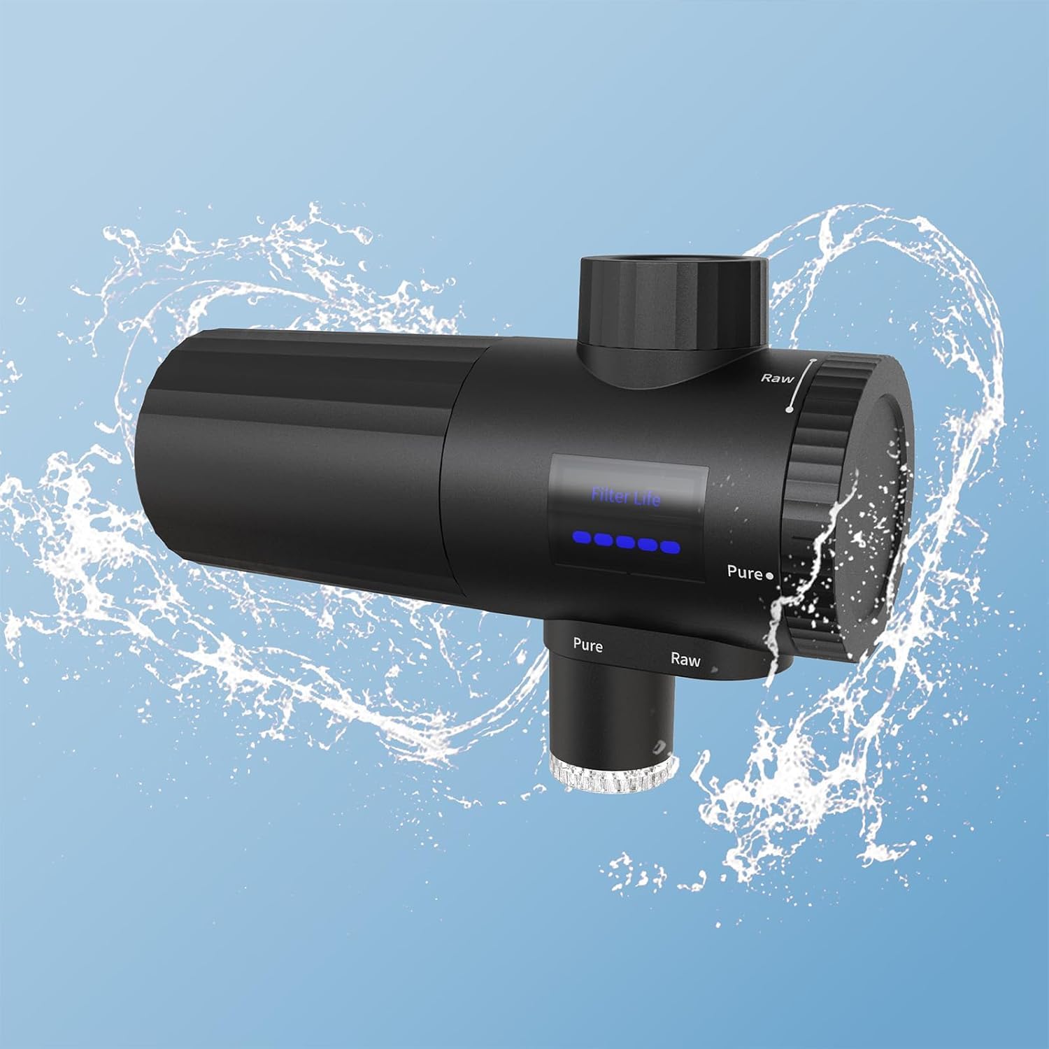 HOMELODY Wasserfilter, Trinkwasser für die Küche, entfernt Chlor, Schwermetalle und Kalk, verbessert den Geschmack, 12 x Adapter, blaues Licht und 1 Filter im Lieferumfang enthalten, Wasserfilterhahn 3.0 mit LED-Anzeige – Bild 11