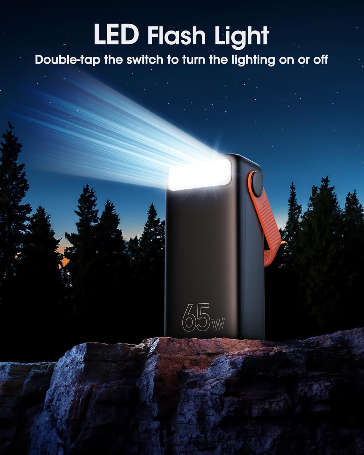 65W Powerbank 60000mAh große Kapazität, USB C Schnelllade-Powerbank, 3 Ausgänge, tragbare externe Handy-Kokosnuss für Camping, Outdoor, kompatibel mit Laptop, Smartphone, Tablet – Bild 8