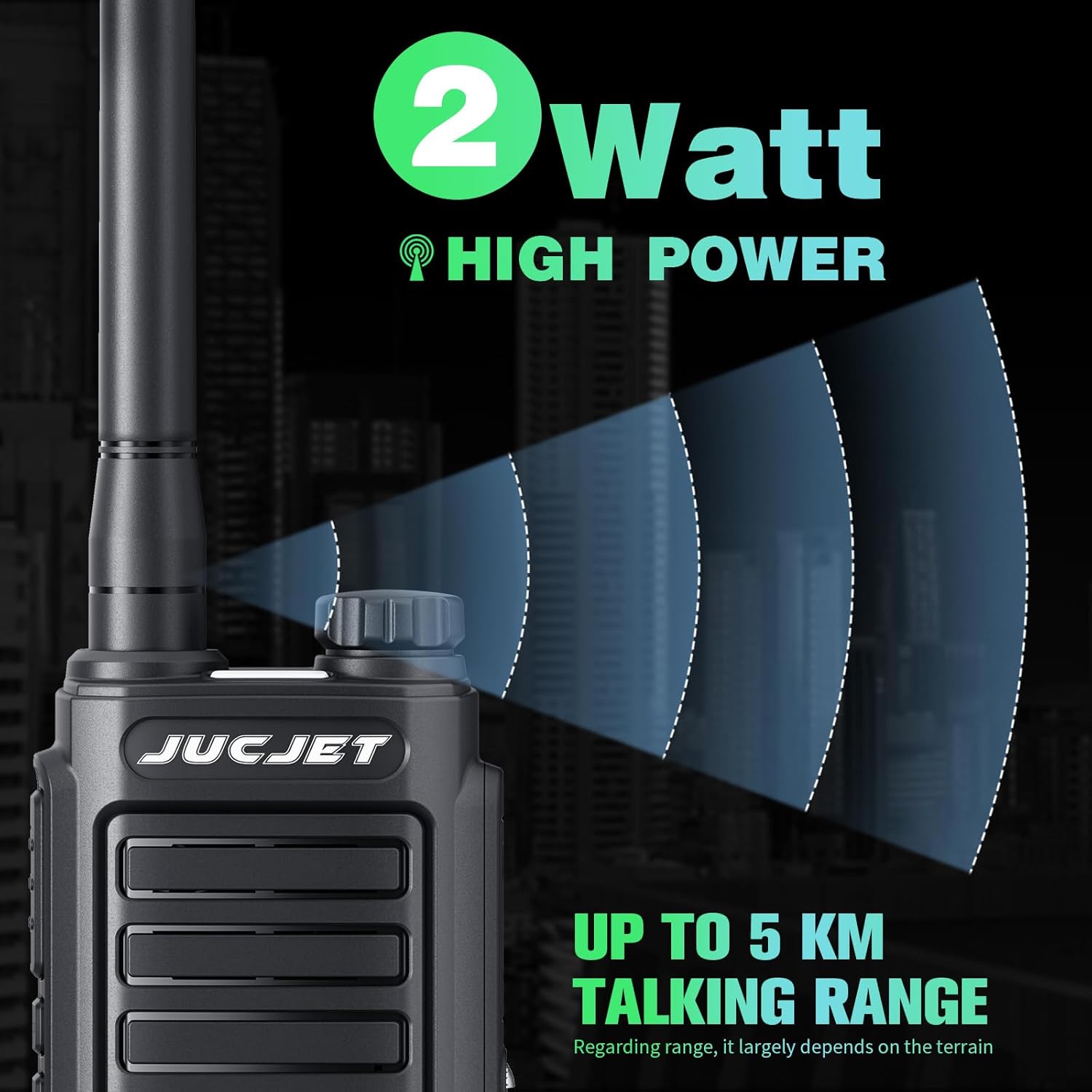EP31 Walkie Talkie (4 Stück), IP54 wasserdichte Walkie Talkies, PMR446 Long Range Walkie Talkie, 2 in 1 TYPE C Ladekabel, mit USB Ladestation, Original Kopfhörer.(Schwarz) – Bild 5