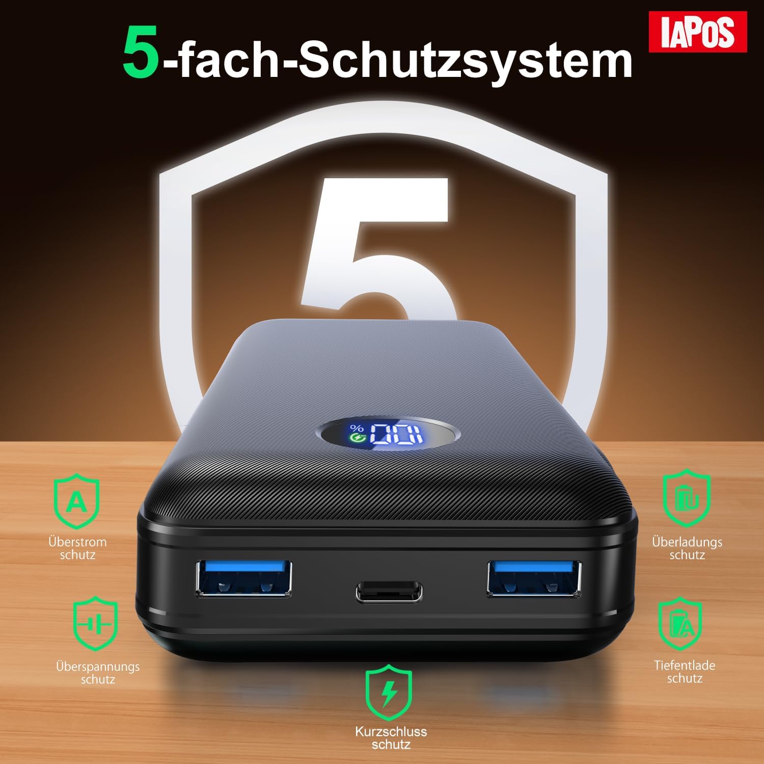 Powerbank, 26800-mAh-Powerbank, externe Handy-Akkus mit 22,5-W-Schnellladung, USB-C-Eingang und -Ausgang, PD 3.0 und QC 4.0. Kompatibel mit iPhone 17, 16, 15, 14, für Samsung Galaxy S25, Asphalt – Bild 6