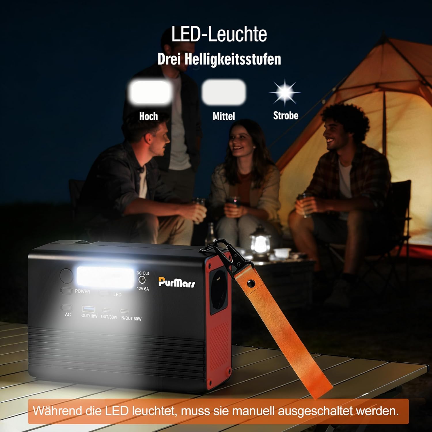 Tragbares Kraftwerk, 28800 mAh/92 Wh Powerbank mit 230 V AC-Ausgang, unterstützt 60 W PD-Schnellladung, 1,2 kg leichtes Design, geeignet für Flugzeuge, geeignet für Camping, Reisen und – Bild 4