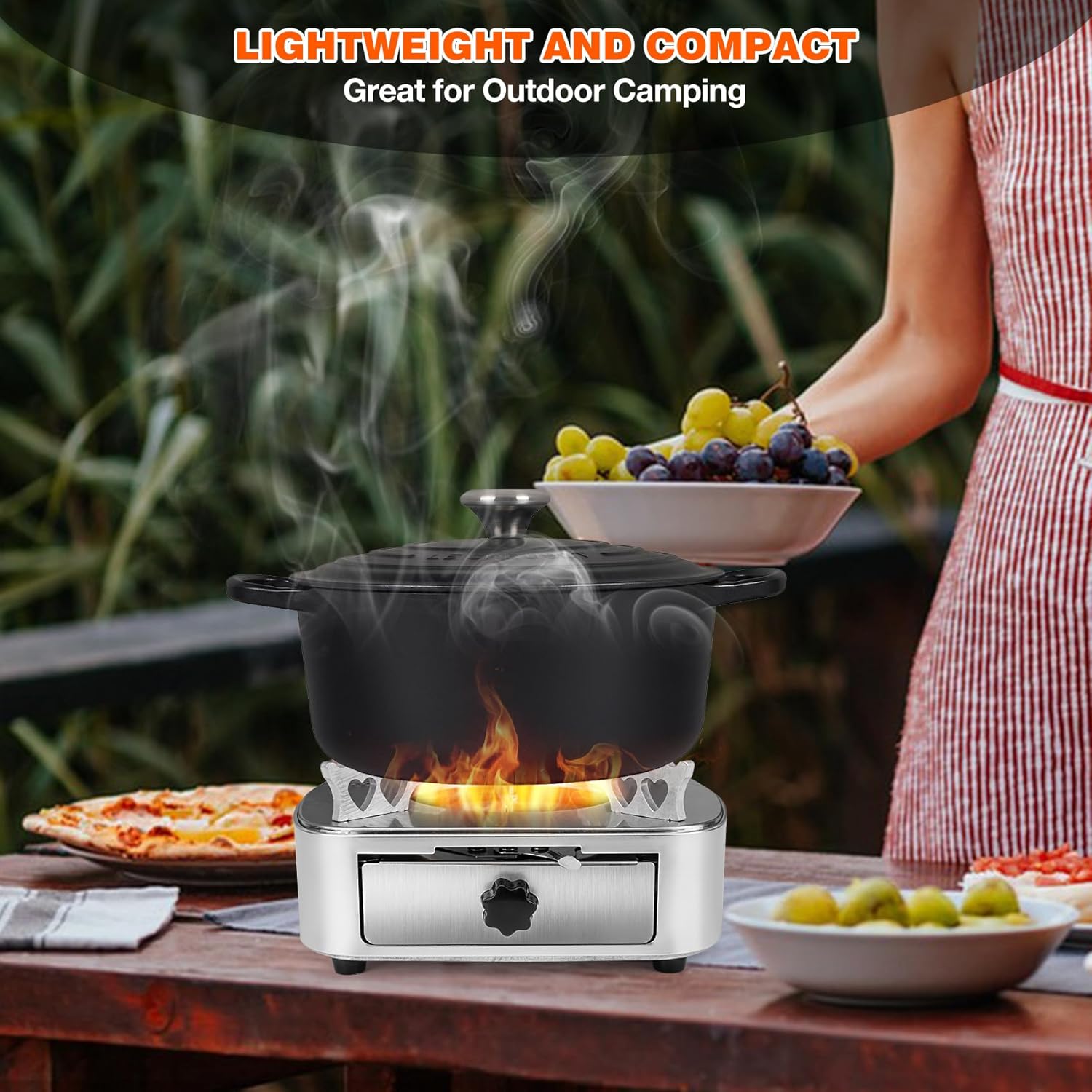 onlyfire Spirituskocher, tragbarer Campingkocher für den Innen- und Außenbereich, kompakter Alkoholkocher aus Edelstahl, Alkoholkocher, Spirituskocher zum Kochen, Camping, Trekking, Garten, Picknick – Bild 7