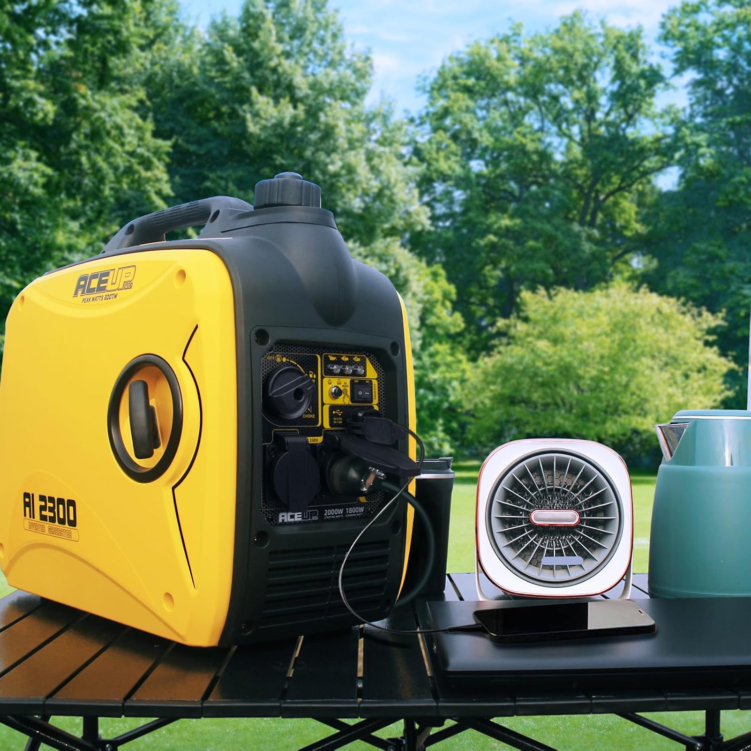 Aceup Energy 2000W Inverter Stromerzeuger, Leiser Benzin Stromerzeuger mit USB und 230V Steckdosen, Tragbarer Notstromgenerator für Zuhause, Camping, Festival, Boote, 4-Takt, 19,9 kg – Bild 6