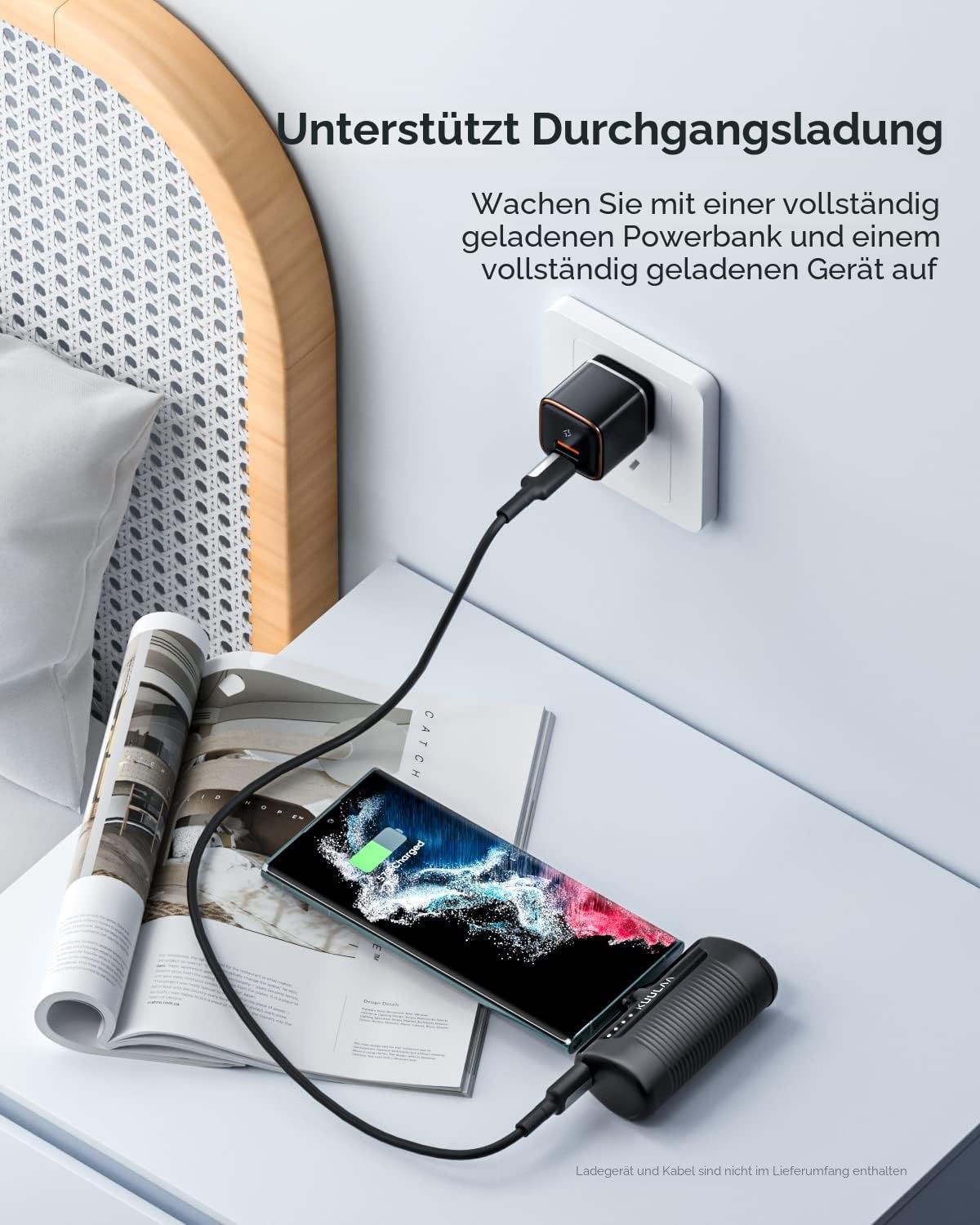 Kuulaa Power Bank USB C 4500 mAh, Mini Externer Akku, Schnellladung Typ C Power Bank ohne Kabel, Klein aber Stark Handy Tragbare Ladegeräte Kompatibel mit Samsung, Huawei, USB C Handys – Bild 4