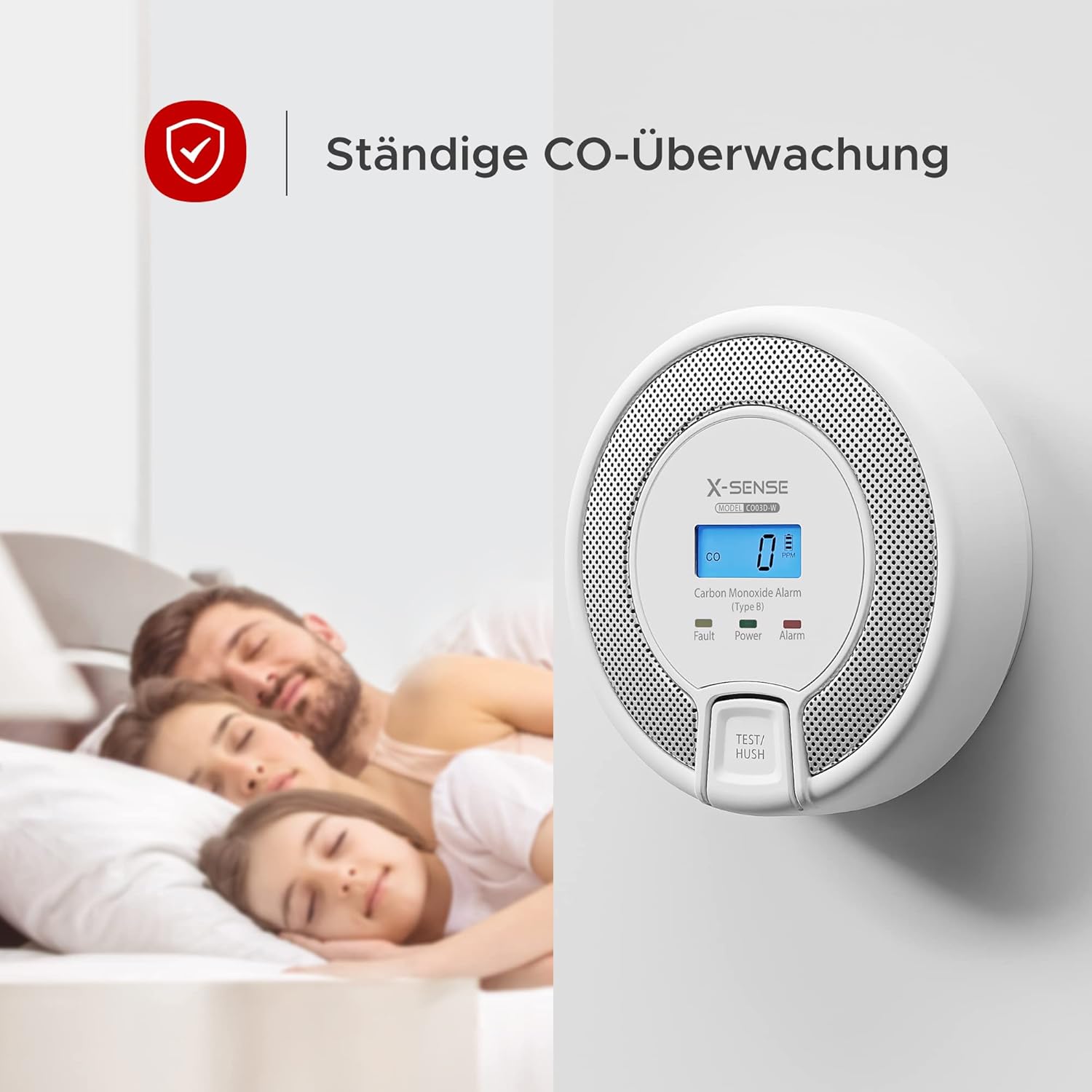 X-Sense CO03D-W Netzwerkfähiger CO-Melder mit Digitalanzeige, CO-Melder mit austauschbarer Batterie, TÜV Rheinland-zertifiziert nach EN 50291, 1er-Set – Bild 8
