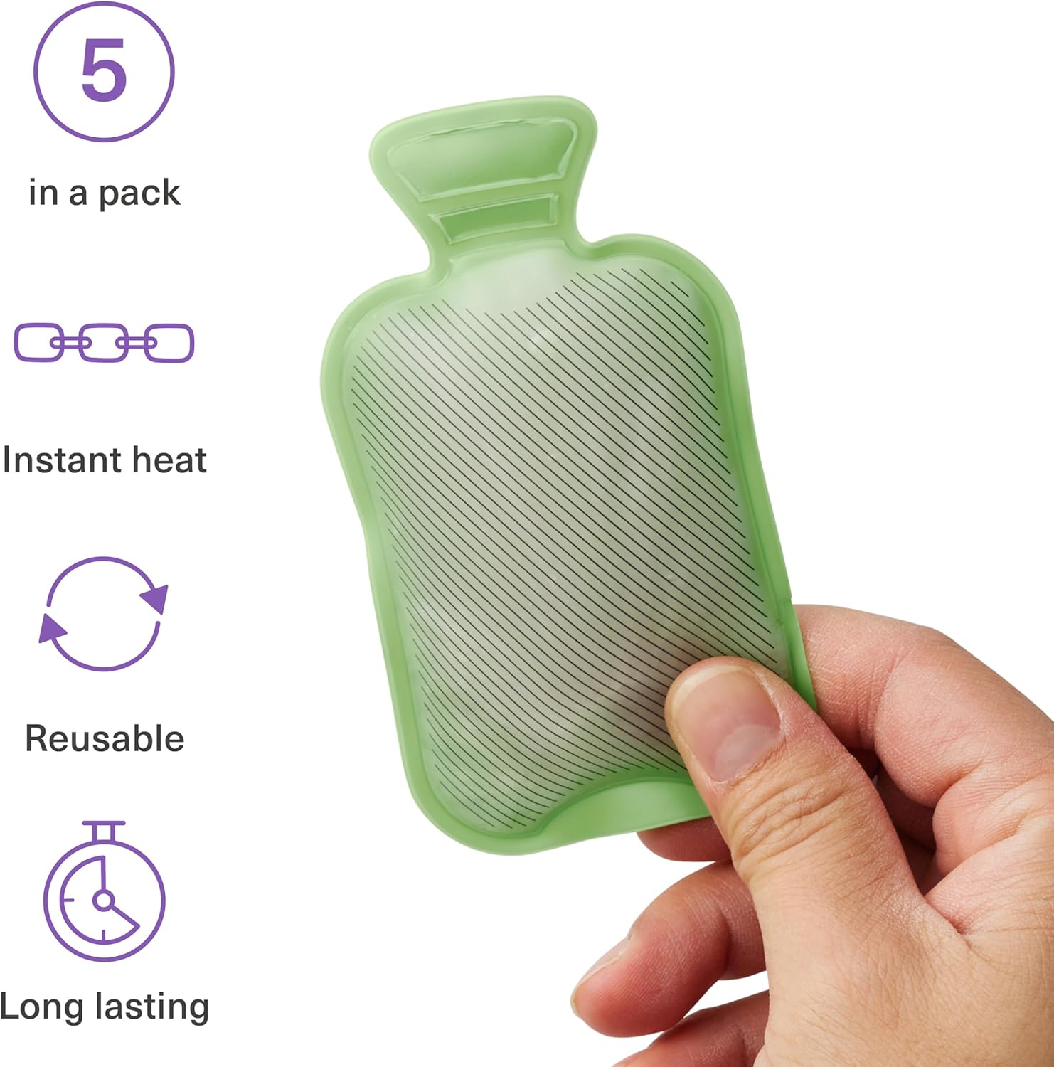 Bramble – 5er-Pack Mini-Wärmflaschen, Taschenwärmer, Handwärmer, Knickwärmer – wiederverwendbar und tragbar – Bild 2