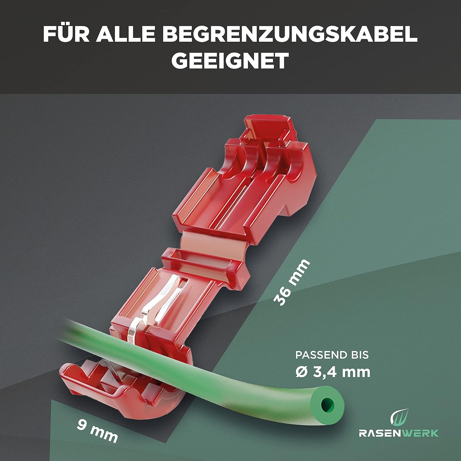 Anschlussklemmen für Mähroboter-Begrenzungskabel-Ladestation – T-Abzweigverbinder Abzweigklemmen Power Thief – kompatibel mit Gardena, Husqvarna, Worx, Yard Force – Rot – 3 Stück – Bild 2