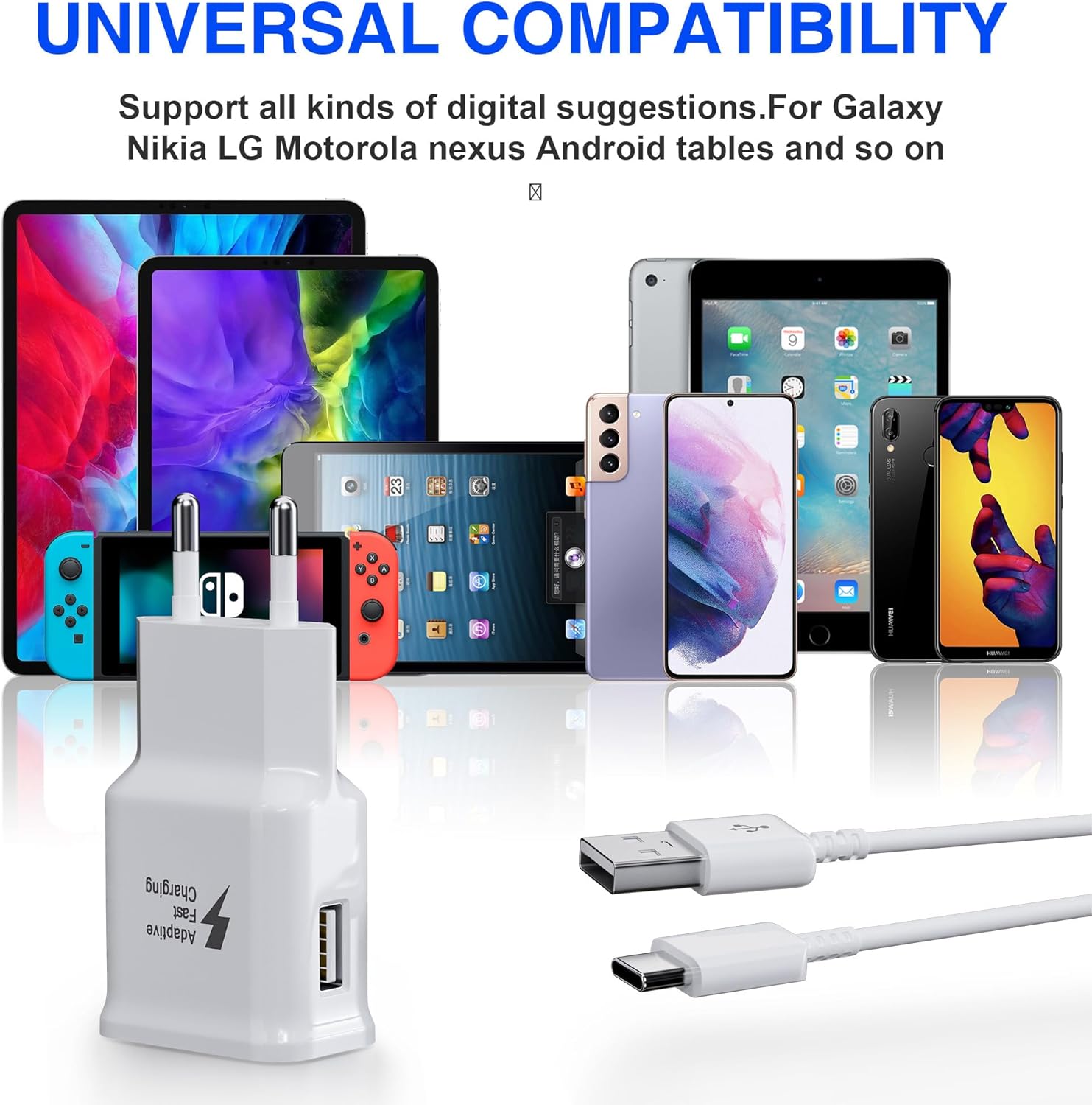 Ladegerät Schnellladung für Samsung Handy, (2er-Pack) Adaptives Schnellladegerät Netzteil mit USB Typ C Ladekabel für Samsung Galaxy S8, S9, S10 Plus, A05s A13 A15 A16 A20 A35 A36 A40 A56 M30 M35 5G – Bild 6