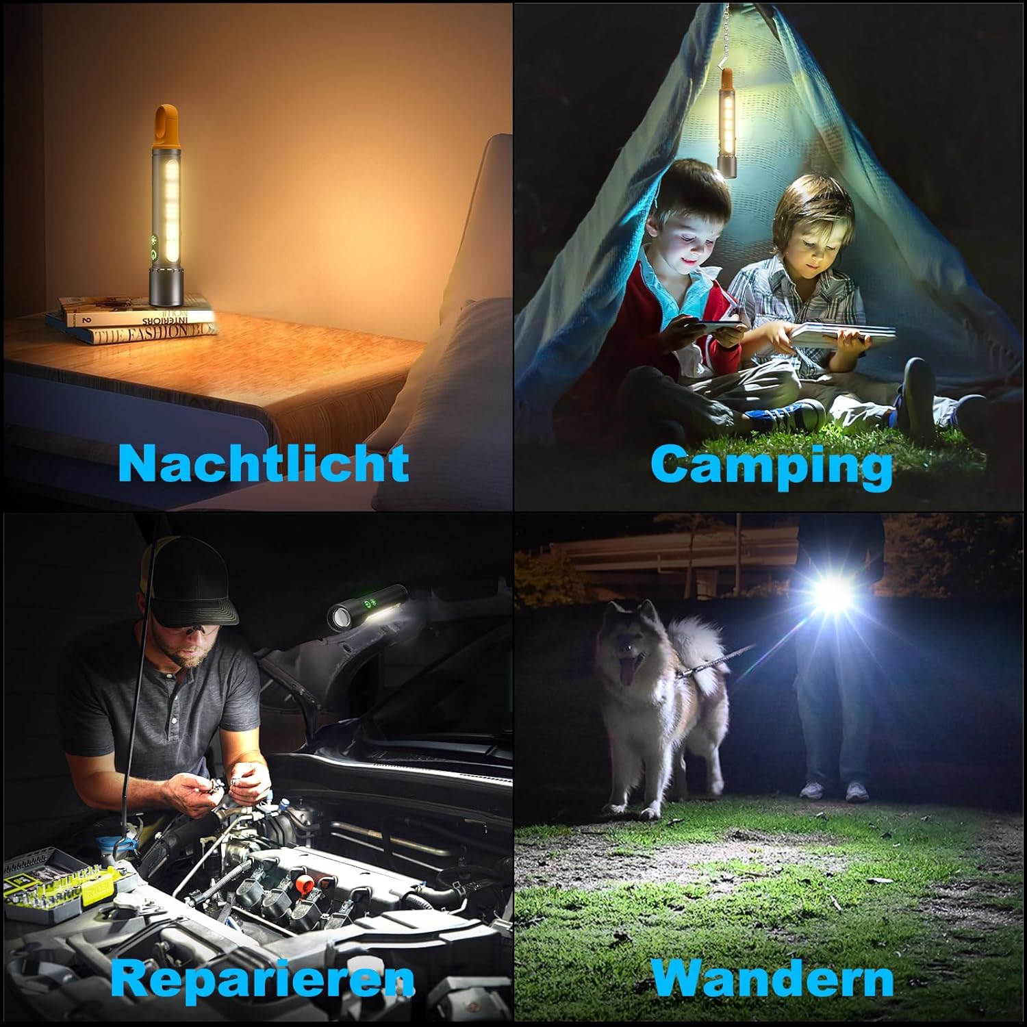 Taschenlampe LED wiederaufladbar, 500.000 Lumen, 9 Modi, LED-Taschenlampe, extrem hell, XHP90.2 zoombar & IPX7 wasserdicht, starke Taschenlampen für Camping, Wandern, Notfälle – Bild 7