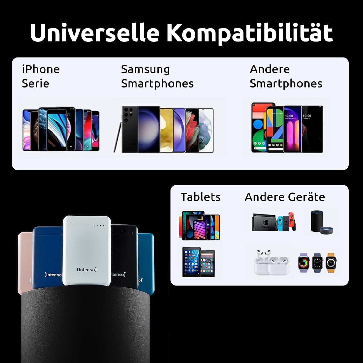 Intenso Powerbank XS 5000, tragbares Ladegerät, 5000 mAh, geeignet für Smartphone/Tablet-PC/MP3-Player/Digitalkamera, schwarz – Bild 4