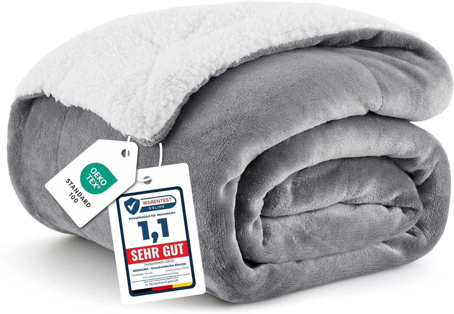 Bedsure Sherpa doppelseitige Decken, Kuscheldecken, extra dicke und warme Sofadecke, Couchdecke aus Sherpa, superflauschige Fleecedecke als Sofaüberwurf oder Wohnzimmerdecke