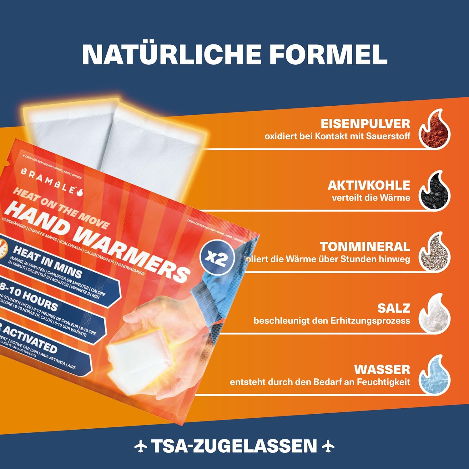 Bramble – Handwärmer – Luftaktivierte Taschenwärmer für Outdoor-Aktivitäten – Wärme in Minuten – Bis zu 10 Stunden Wärme – Bild 8