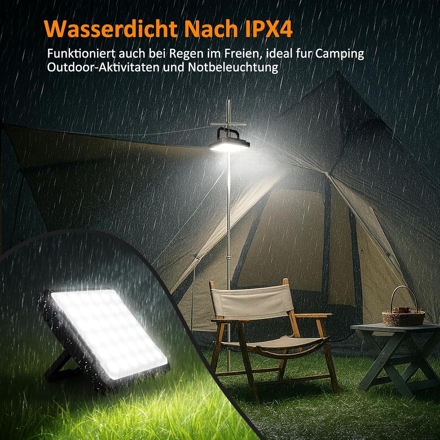 Kangtaixin LED Campinglampe wiederaufladbar mit 20.000 mAh Akku, Zeltlampe, Außenlampe, Campingleuchte, 2000 LM, Campingleuchte IPX4 wasserdicht, 4 Lichtmodi, Campingleuchte für Lesen, Zelt, Angeln, Verdunkelung – Bild 5