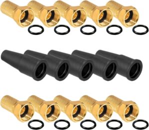 10x F-Stecker 7mm vergoldet, breite...