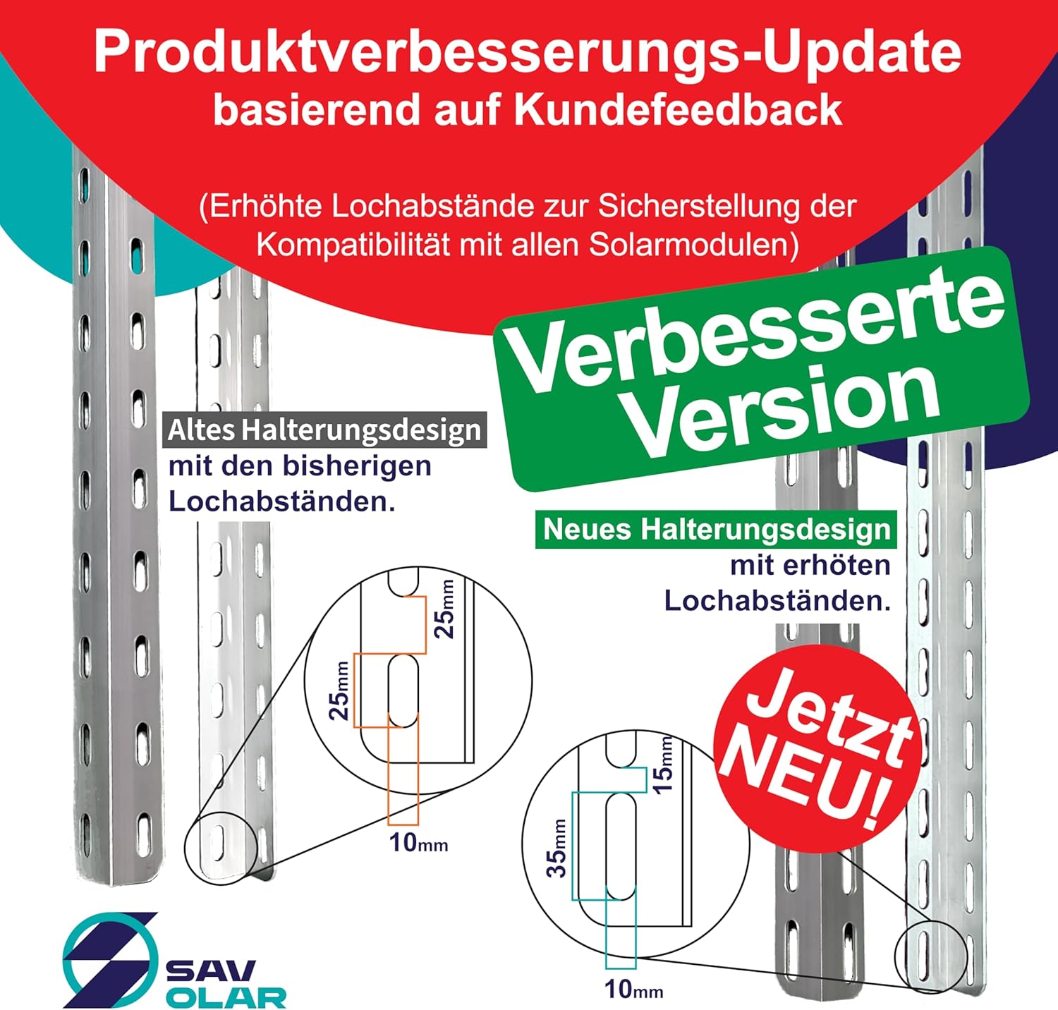 Solarpanel-Halterung, 2 Stück, Aluminium & Edelstahl, Wandmontage, für Balkonkraftwerk bis 117 cm, Winkel verstellbar 0–90°, kompatibel mit Solarmodulen 100 W–600 W Breite – Bild 6