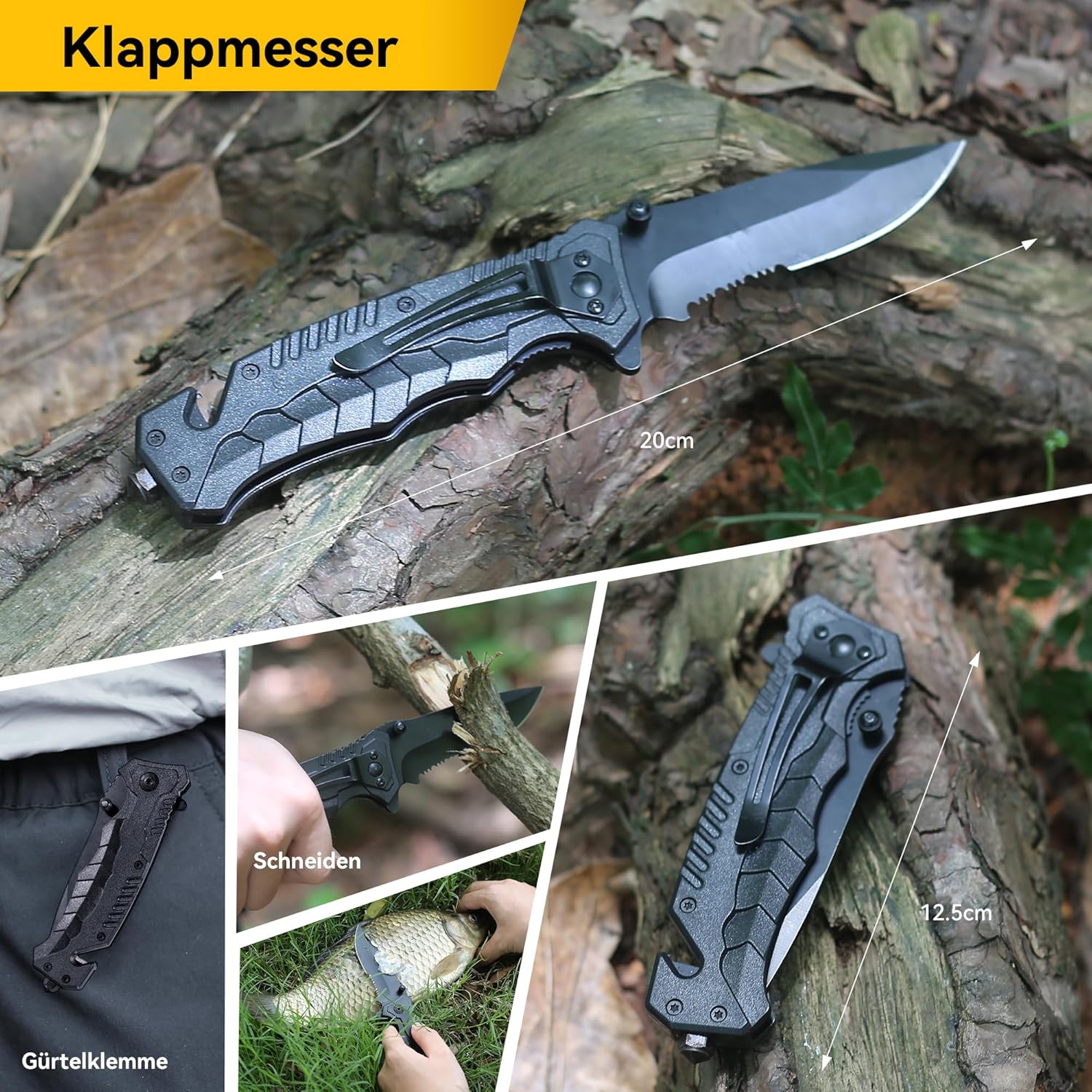 14-in-1-Überlebensset, Mehrzweck-Überlebensset, Erste-Hilfe-Set für Outdoor-Sport, Camping, Bergsteigen, Feuerstein/Wärmedecke/Pfeife – Bild 2