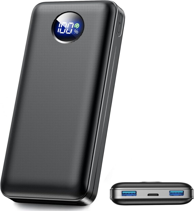 Powerbank 26800 mAh, 22,5 W Schnellladefunktion Externer Akku mit 3 Ausgängen (USB-C 20 W PD 3.0 & QC 3.0 USB-A), Flugzeugzulassung, Kompaktladegerät für iPhone 17 16 15, Samsung, iPad, Carbon