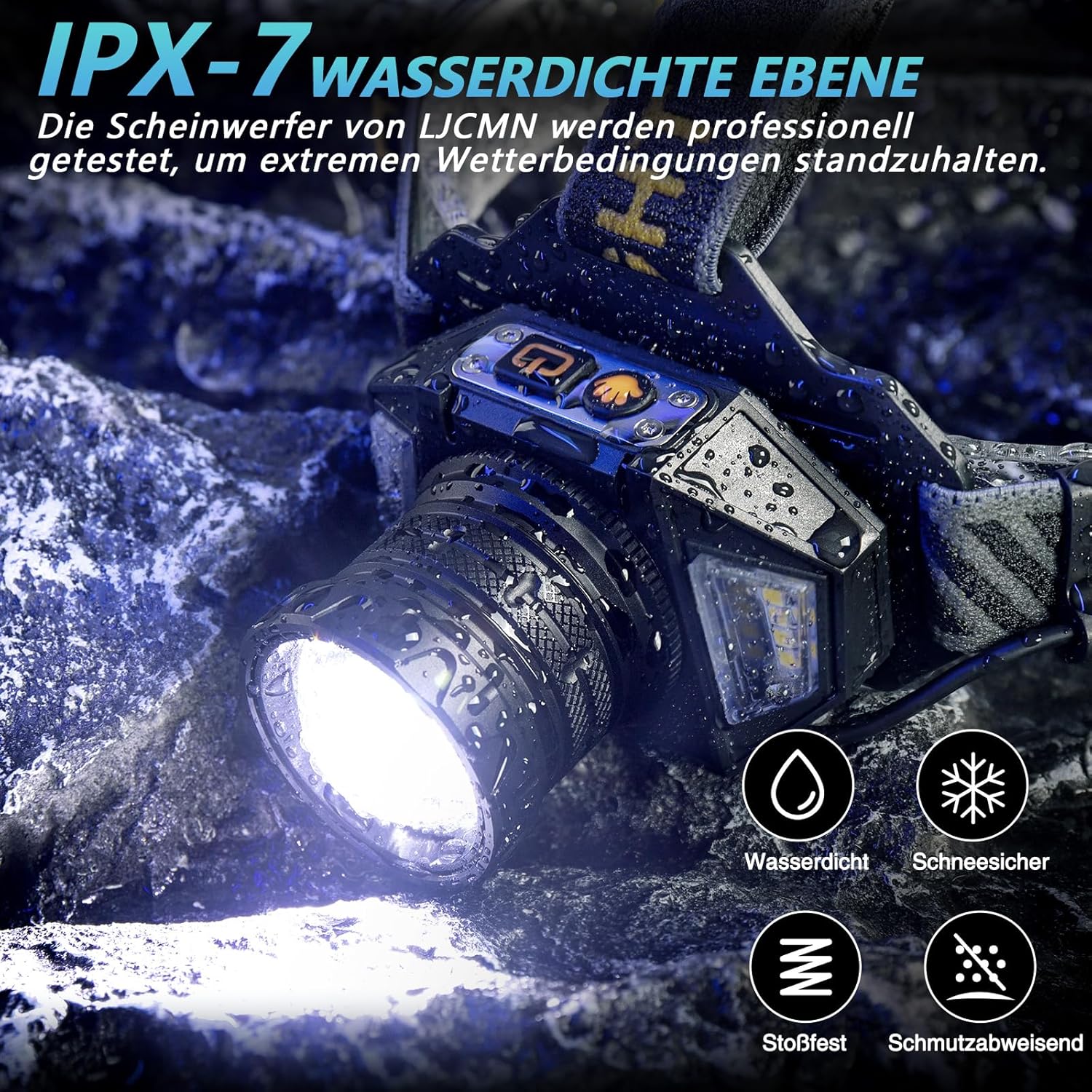 SIDARK Stirnlampe LED wiederaufladbar, superhelle 120.000 High Lux Stirnlampe mit 12 Modi & IPX7 wasserdicht & 90° verstellbare Stirnlampe LED für Outdoor-Camping – Bild 7